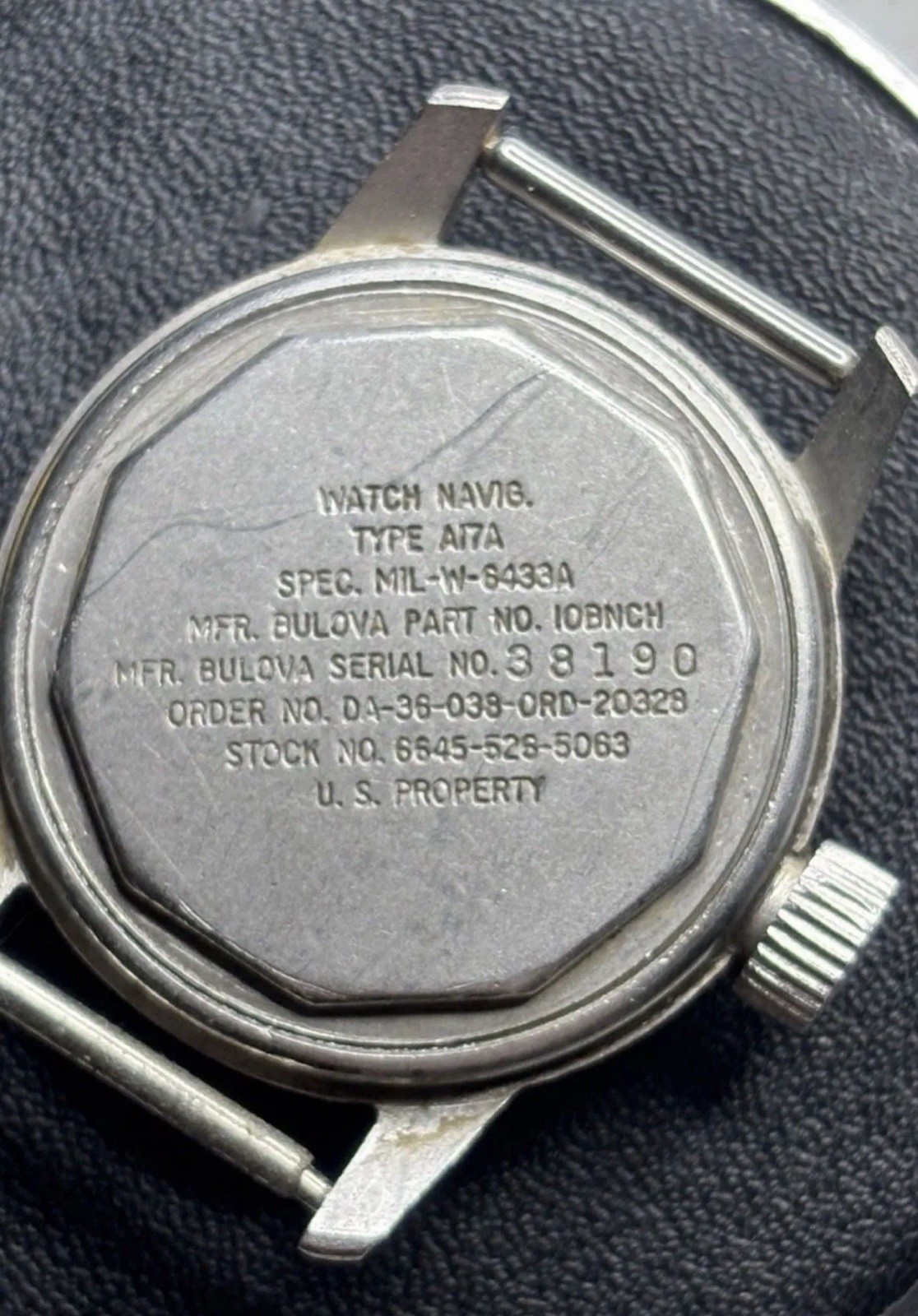 Bulova Navigator A17A MIL-W-6433A U.S. Military Issued –10BNCH Hacking RUNNING