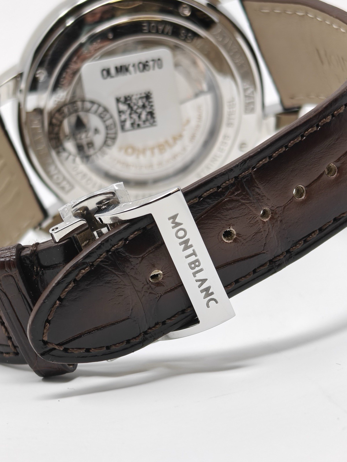MontBlanc Star Legacy Day Date Chronograph Watch Brown Aligator Leather 126080