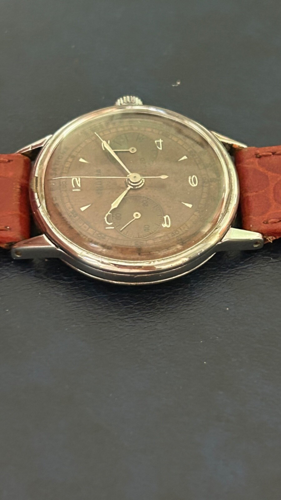 Lemania Chronograph Vintage Original Tropical Dial Cal. 27CH Extremely Rare