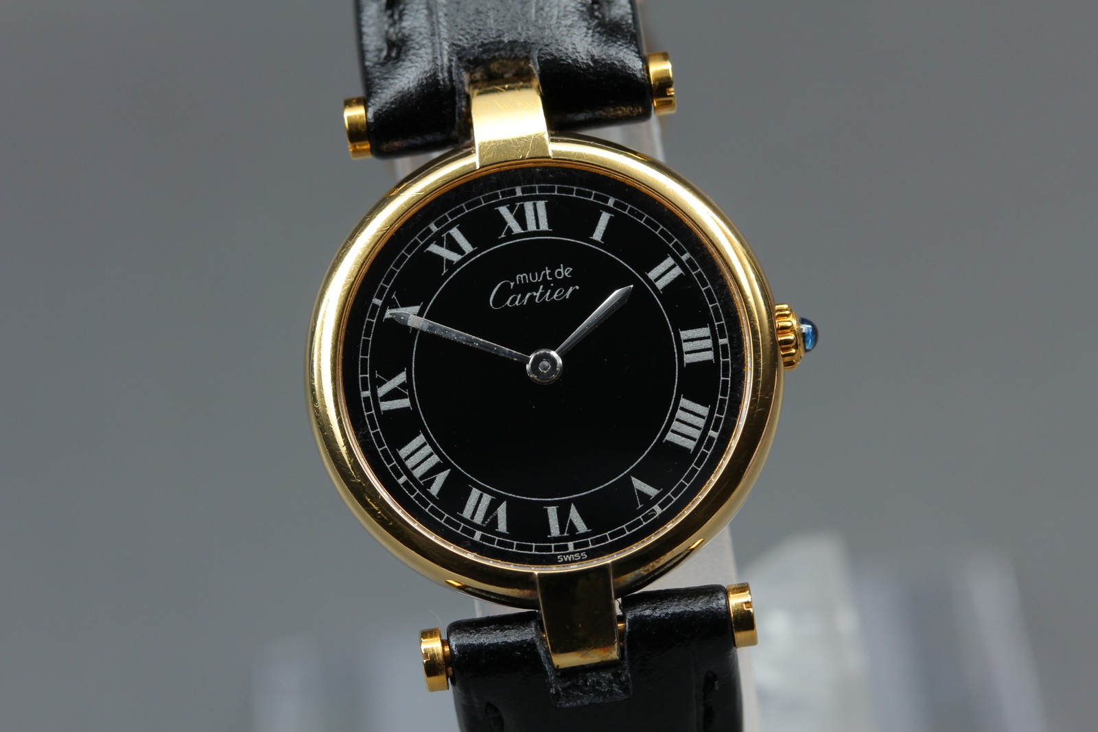 [Exc+5] Cartier Must de Vendome black dial 925 hallmark. From JAPAN