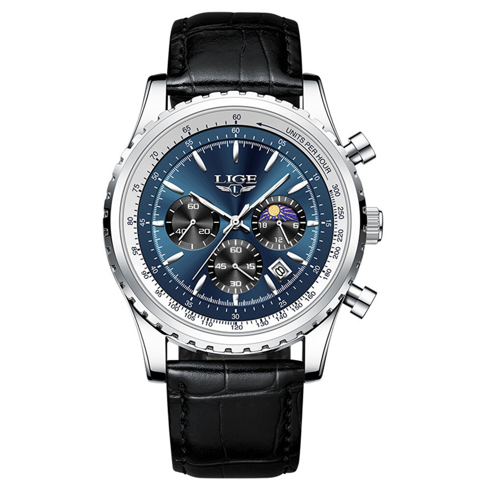 LIGE Men Business Watch Top Brand Luxury Men Wrist Watch Casual Leather Watches