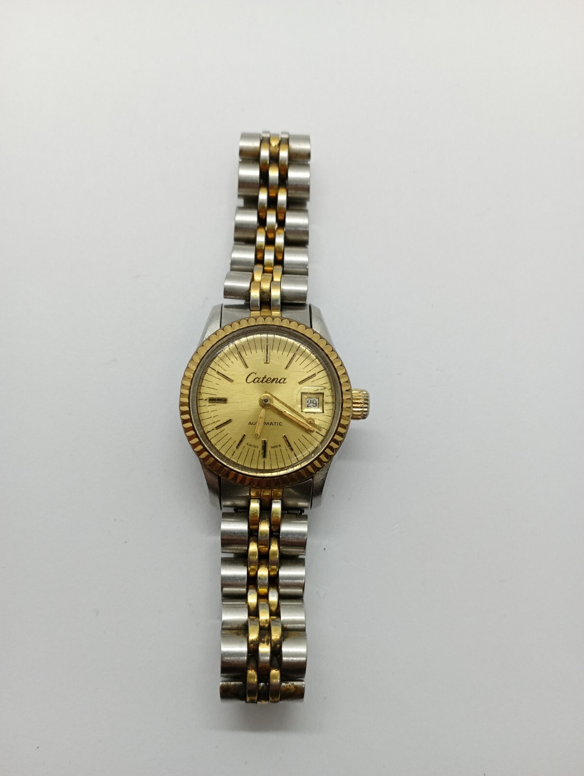 Vintage CATENA DIVER AUTOMATIC DATE JUST CROWN on Screw Original Bracelet Watch!