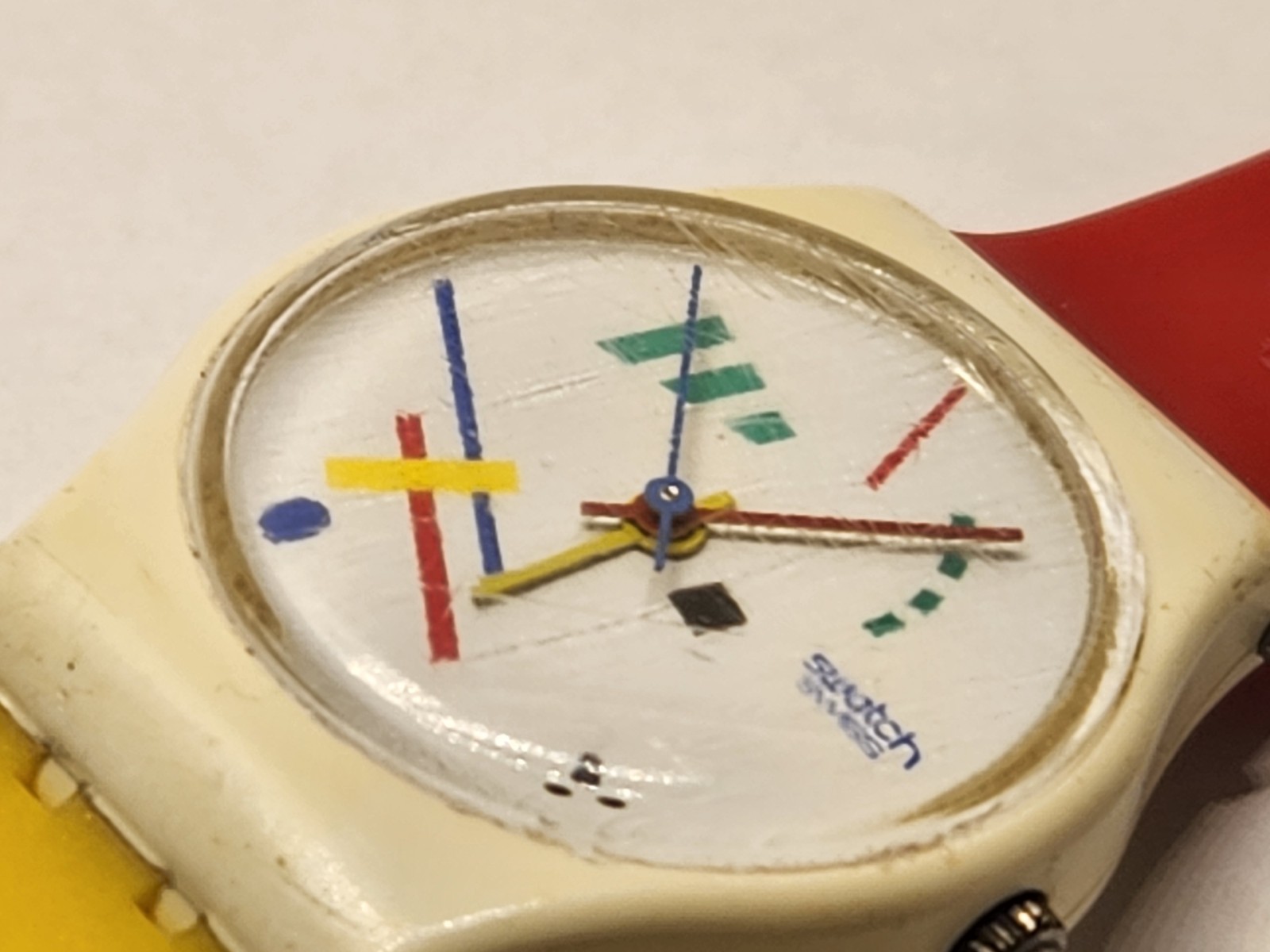 Vintage Swatch Watch Vasily model (LW111) 80s Style Geometric Vtg