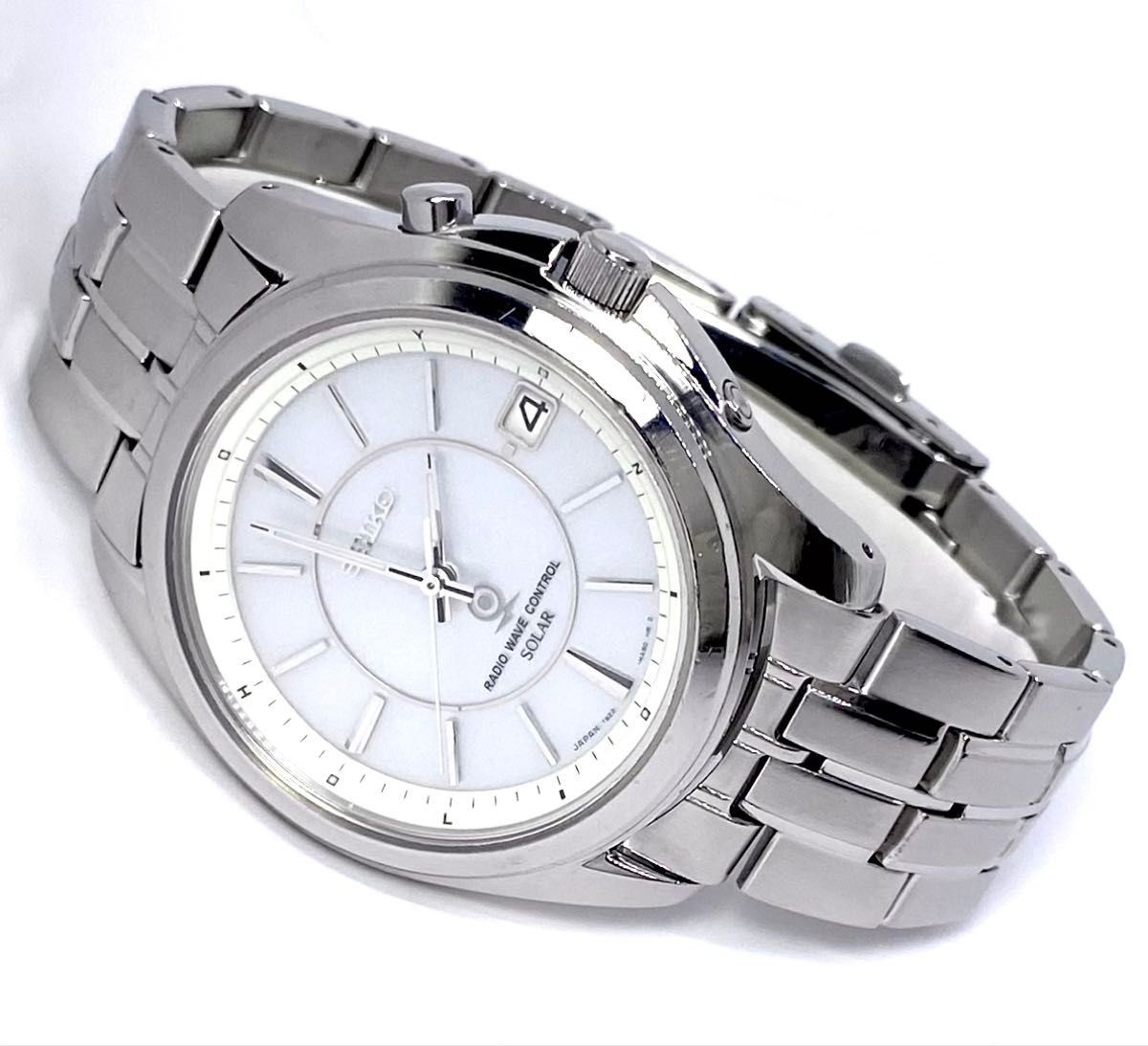 Seiko 7B22 Radio Solar Silver Dial Stainless Watch