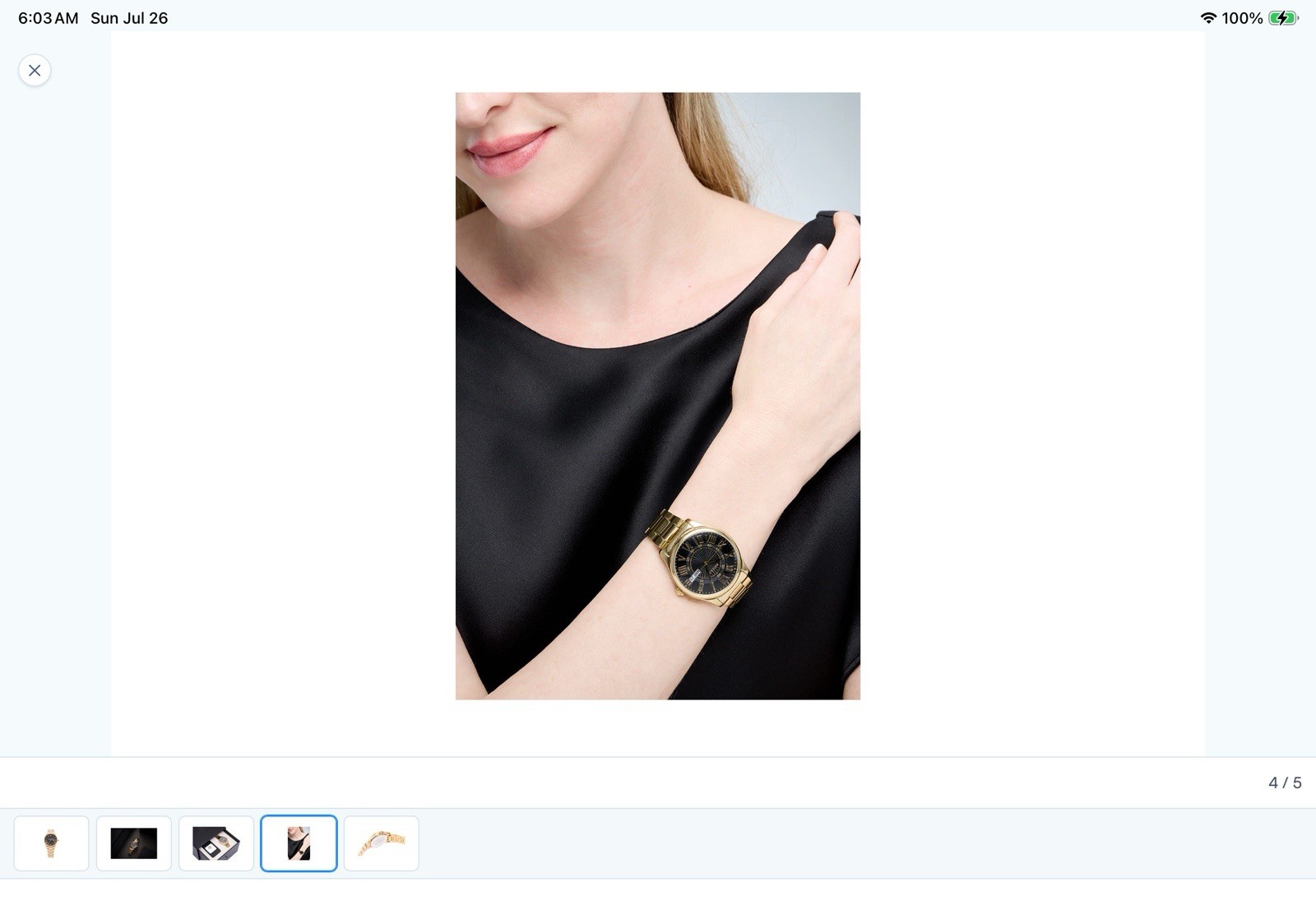 BOLVAINT Paris Women’s Quartz 34mm Black Roman Dial Day/Date Gold SS Box