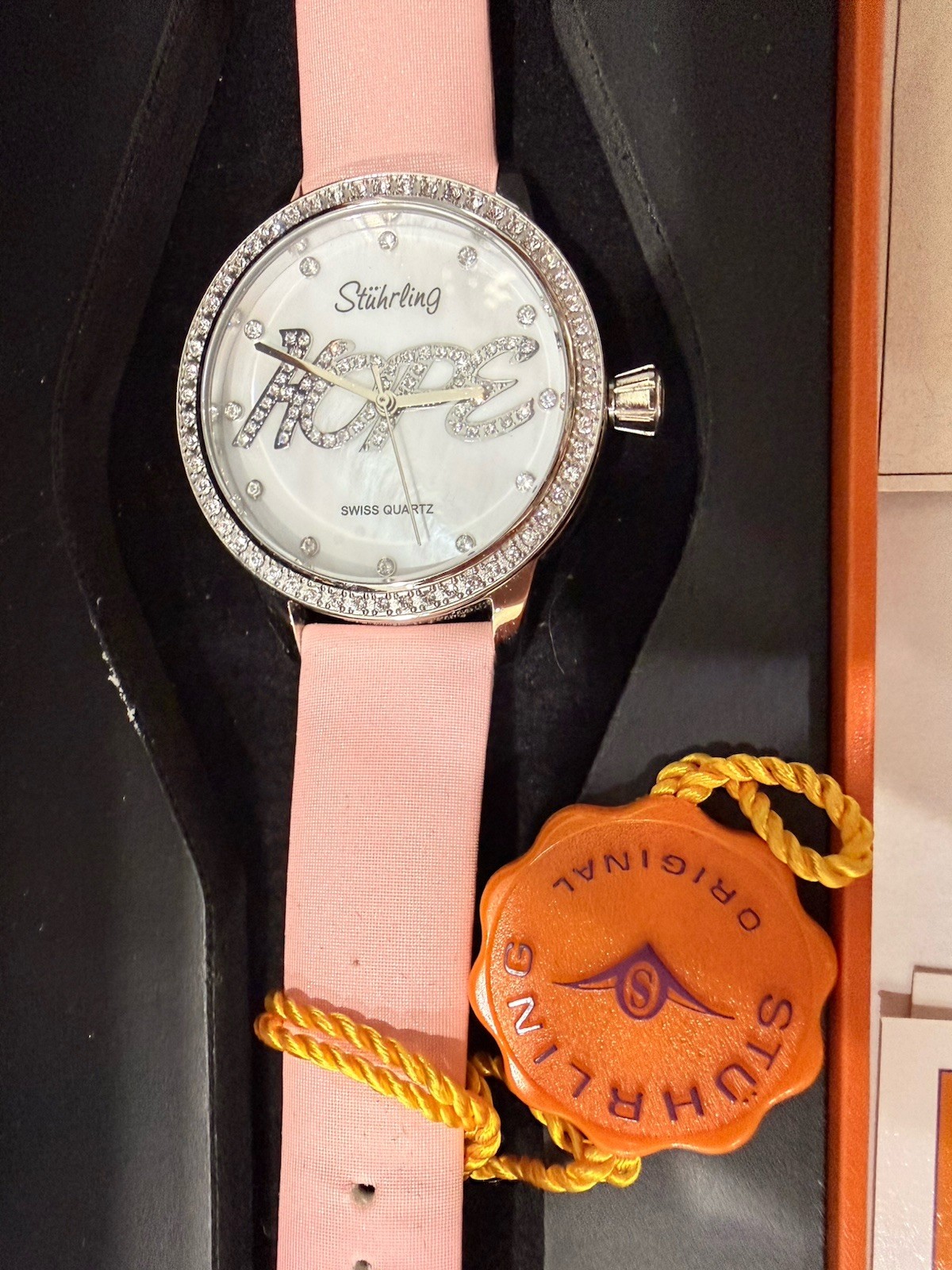 Stuhrling Original Breast Cancer Awareness Pink Ribbon Watch NIB Swiss Quartz