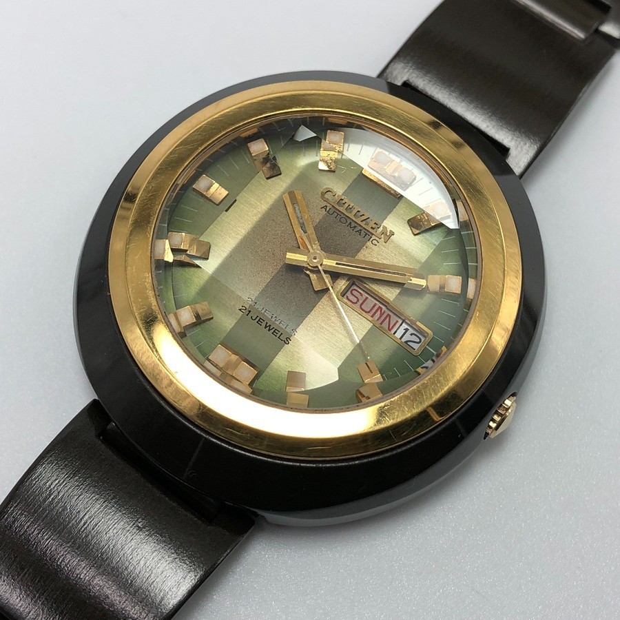 Rare NOS Vintage 1974 Citizen CUSTOM V2 New Old Stock Black Case Automatic #2406