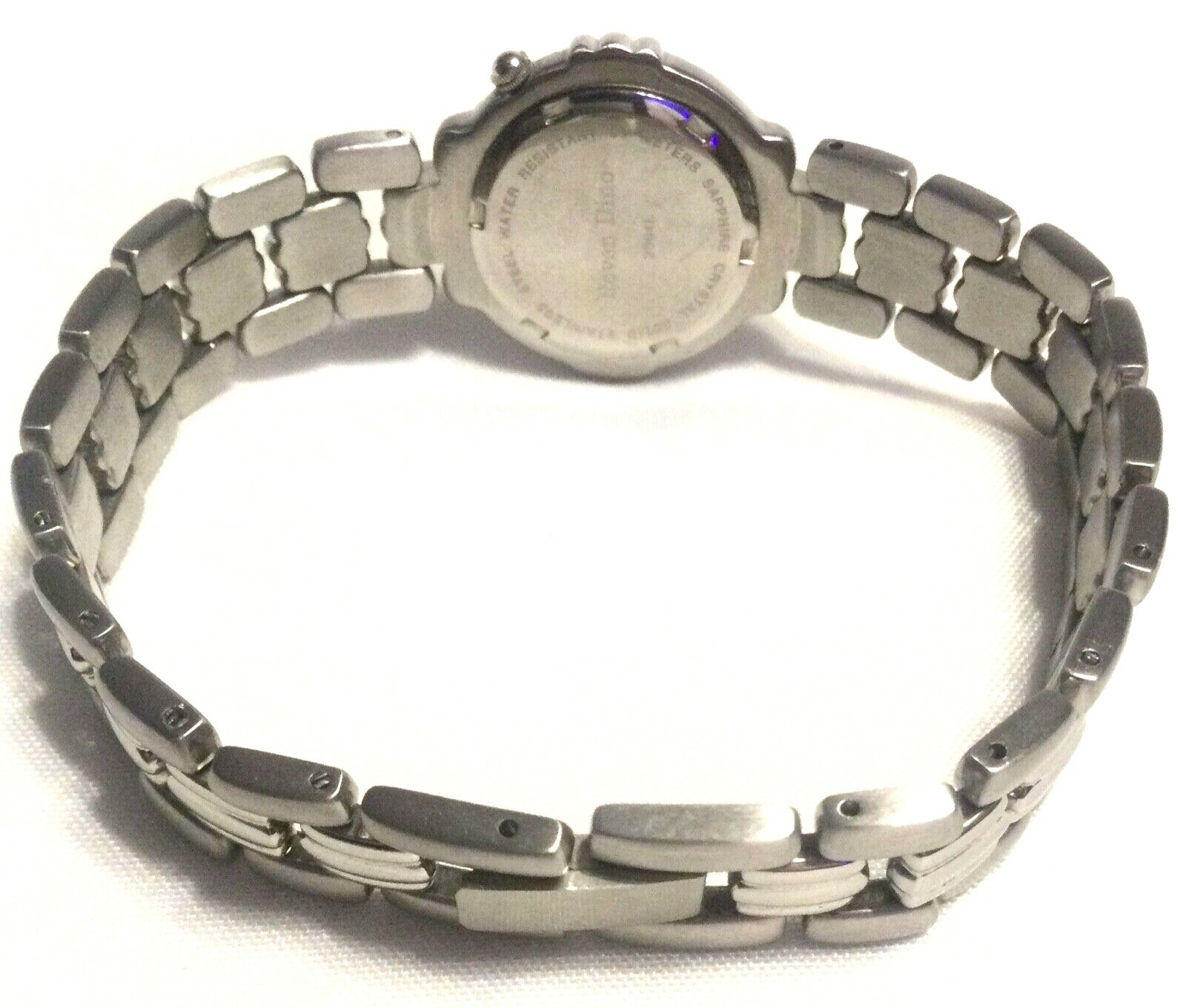 RARE LADIES ROVEN DINO SWISS WATCH Solid Stainless Black Dial & Silver Numerals