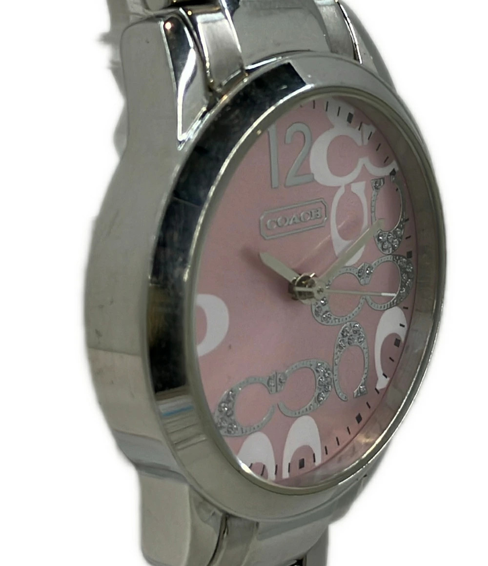 [A2R] 1 until 14th 23 59 Used Coach Quartz Watch Pink [w3t]