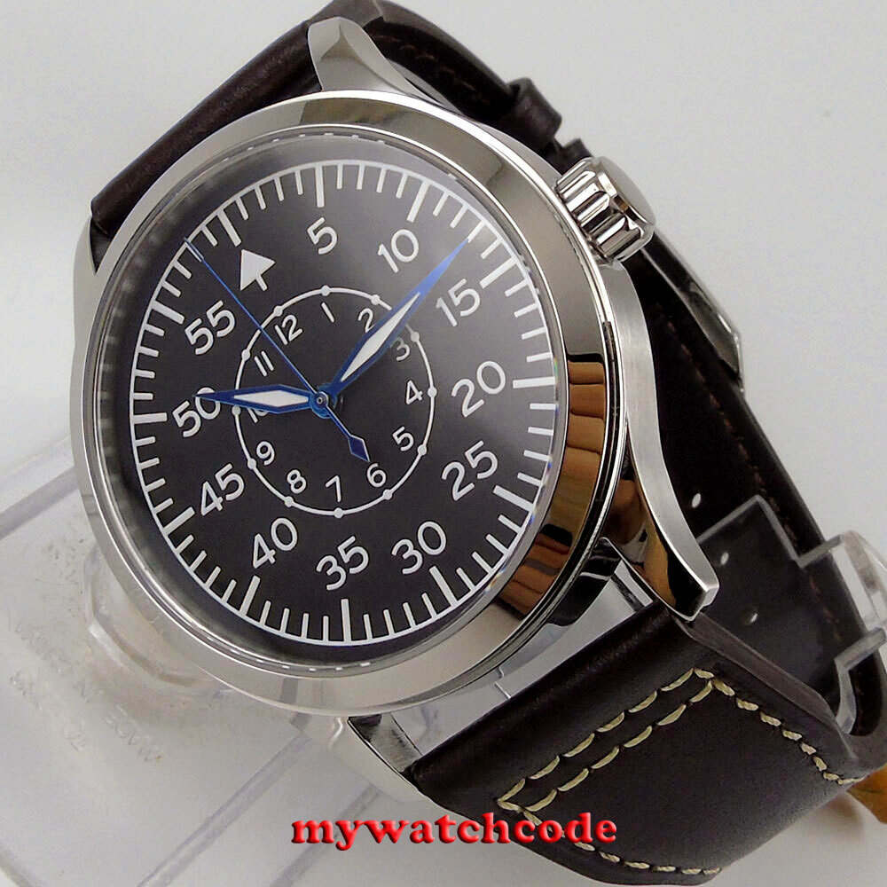 42mm corgeut black dial luminous sapphire glass miyota 8215 automatic mens watch