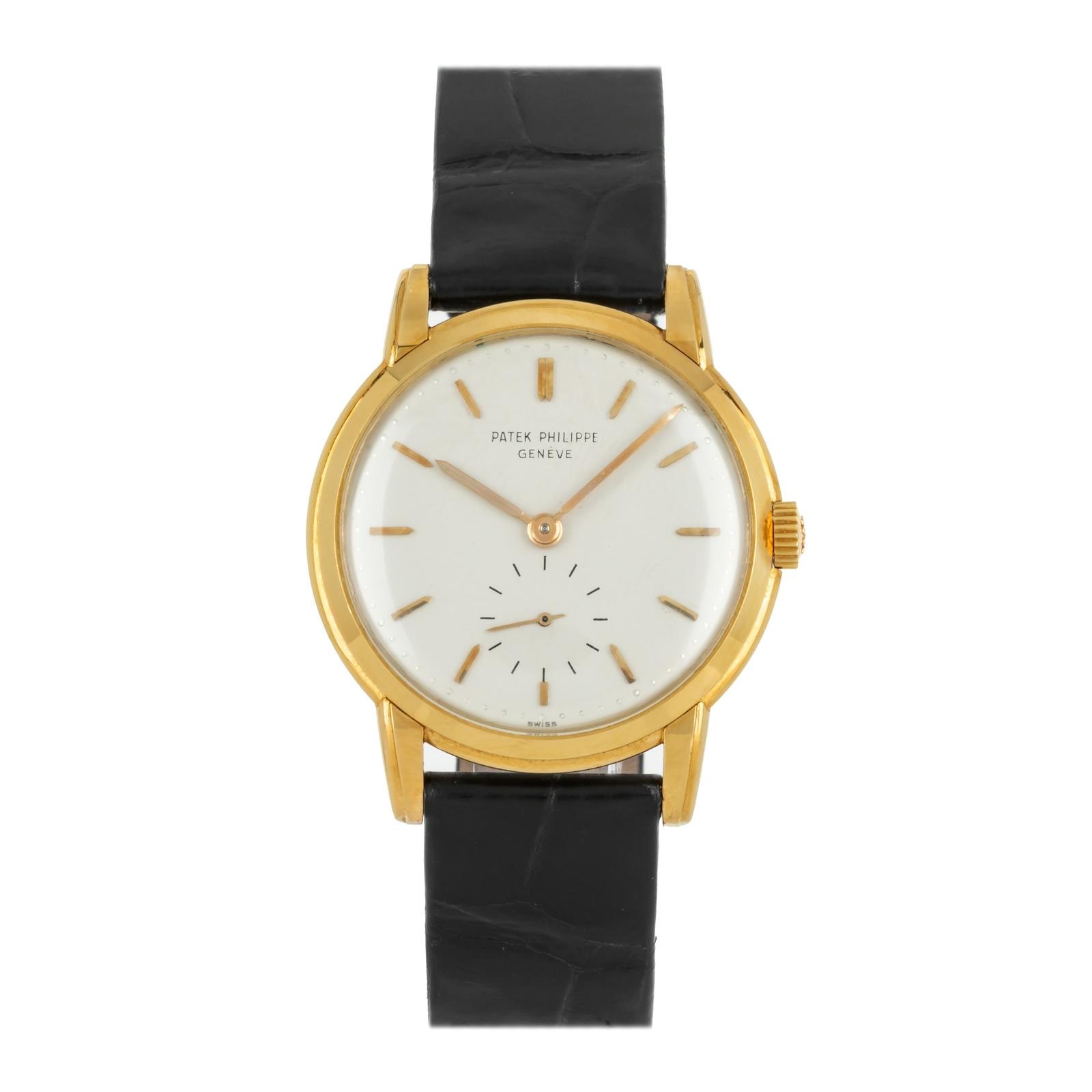 Patek Philippe Calatrava Yellow Gold Manual White Strap 32mm Watch 2484J