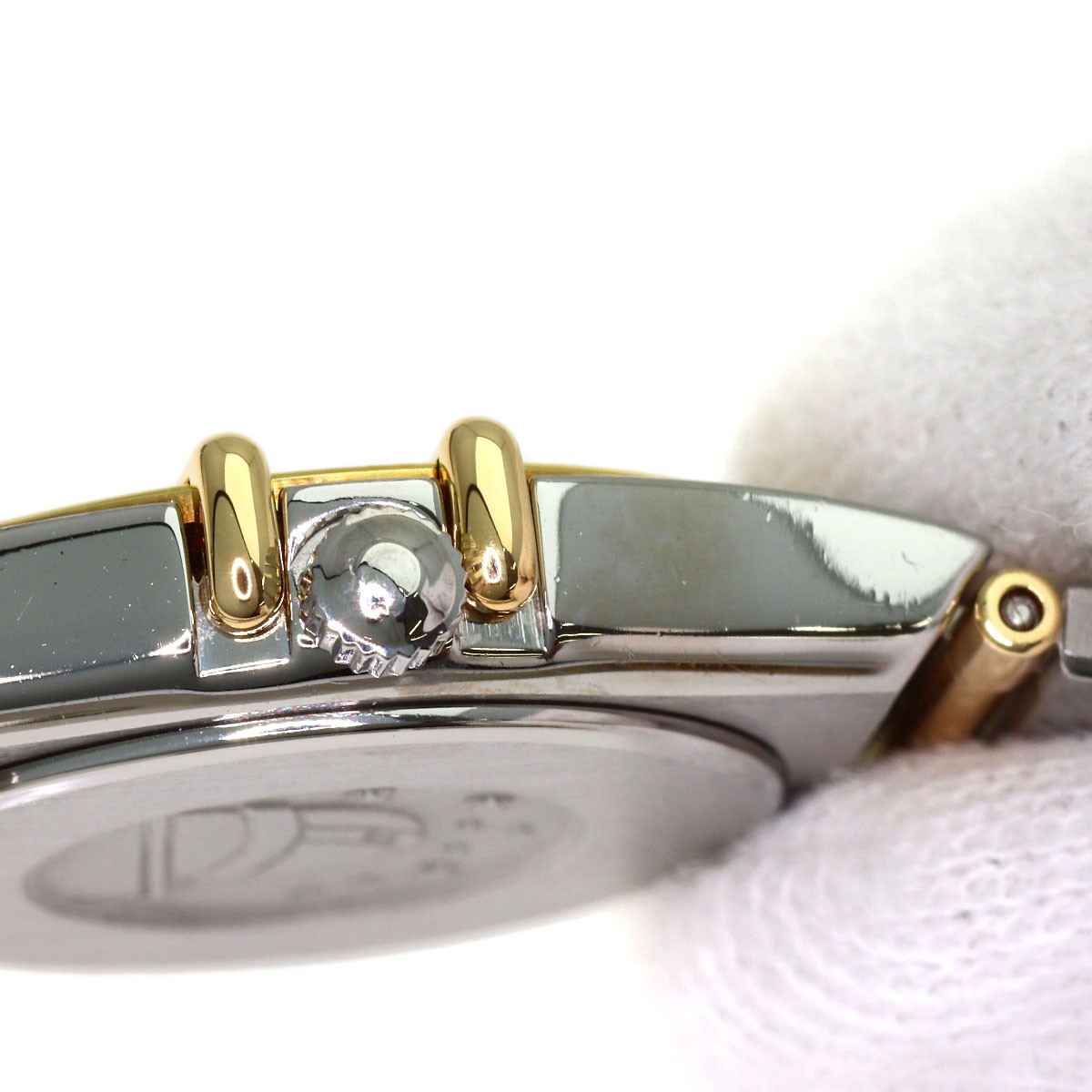 OMEGA Constellation Flat Bezel Diamond Watches Stainless Steel/SSxK18YG Ladies