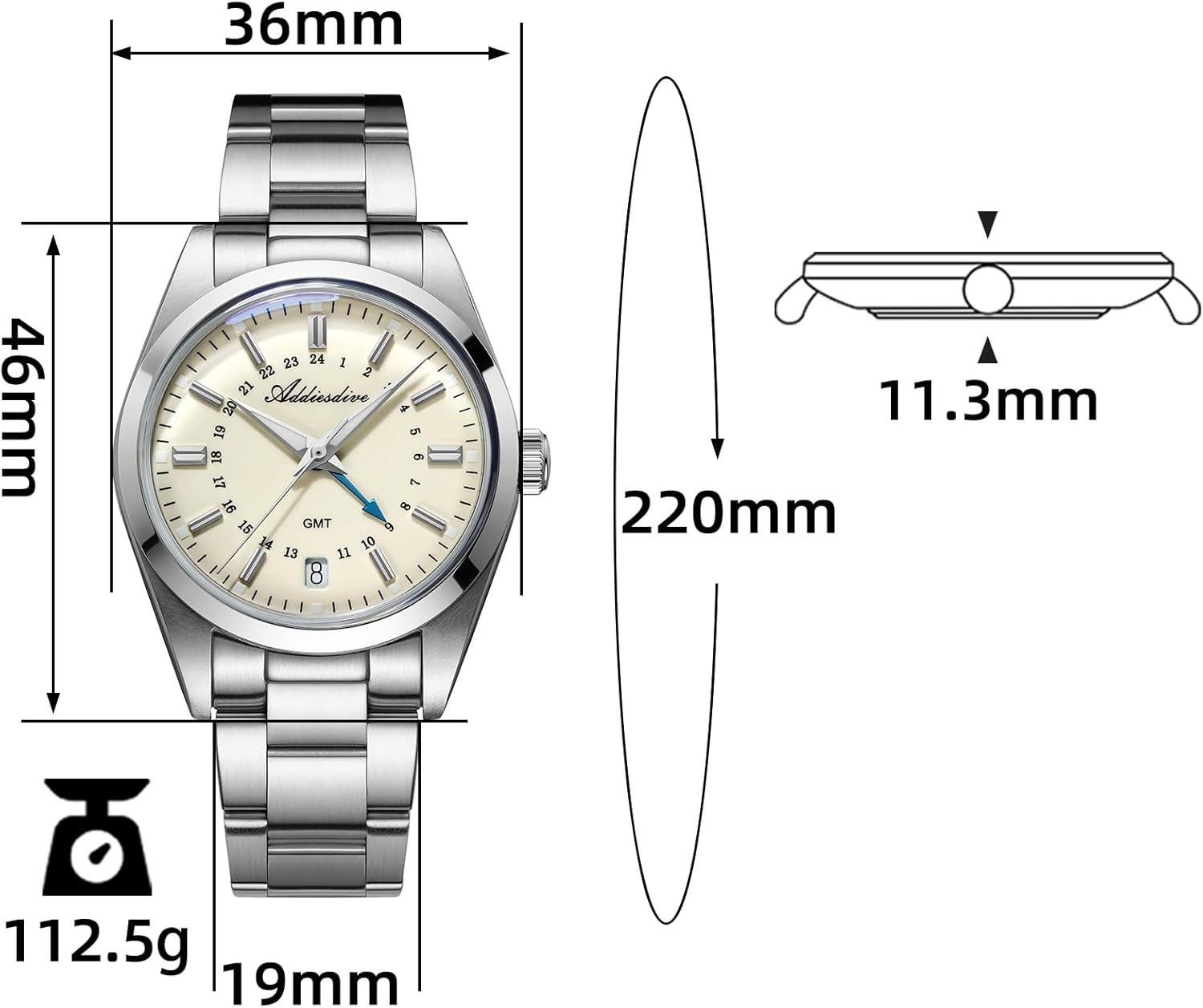 Elegant Quartz Sand Dial Dress Watch & Beige GMT Combo Set