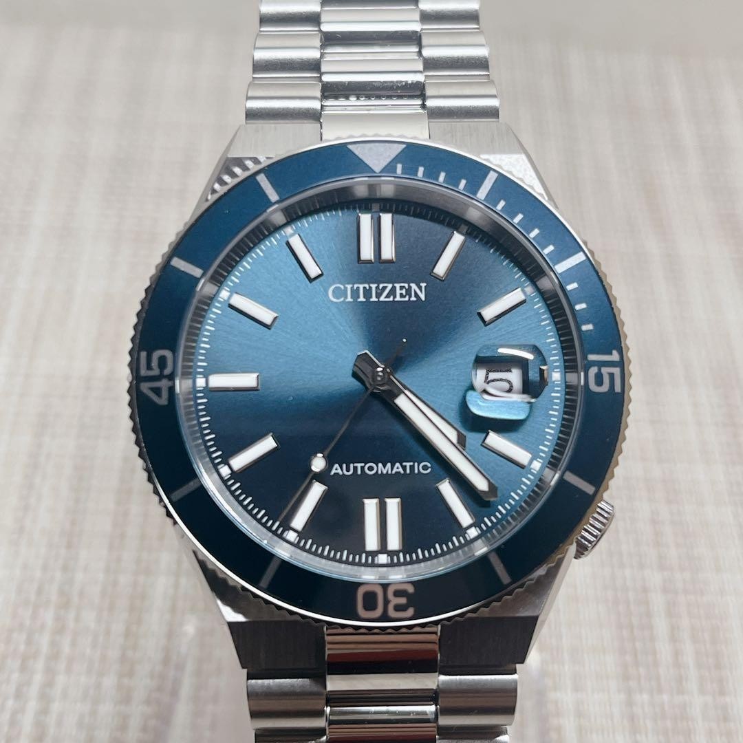 CITIZEN TSUYOSA NJ0230-59L Automatic Blue Watch Used Box