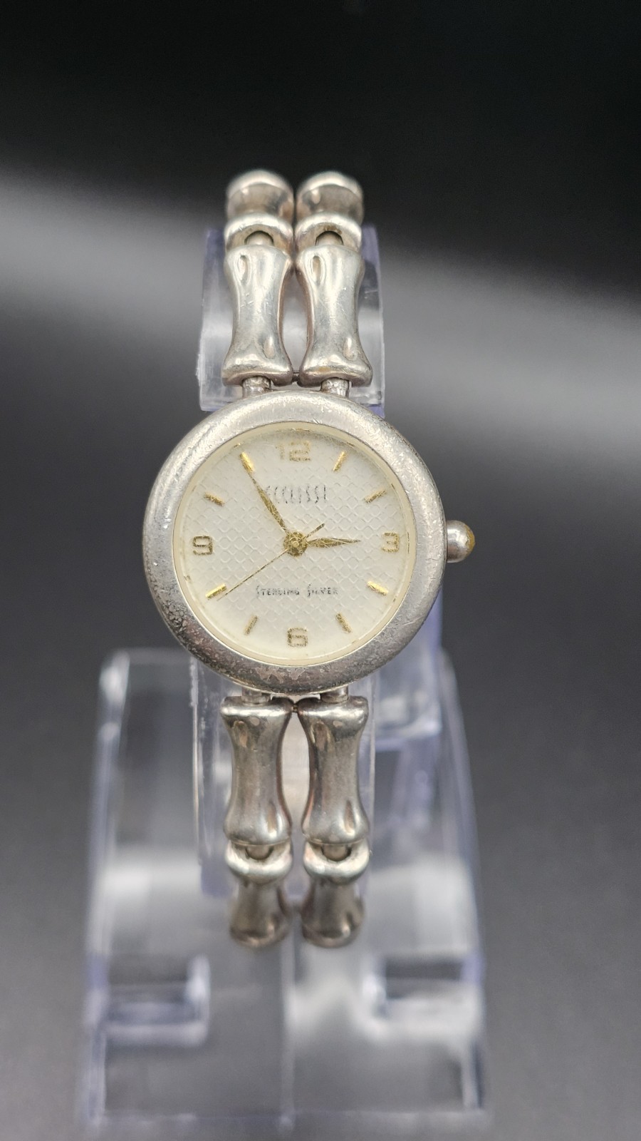 Ecclissi 925 Sterling Silver Ladies Skeleton Bone Link Band Watch – WORKING