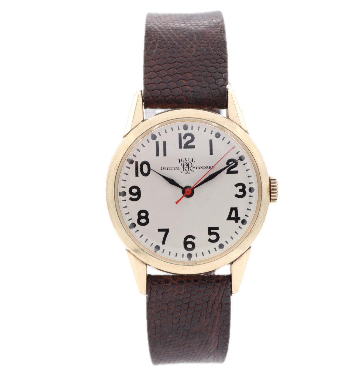 Vintage 35mm Ball Official Railroad Standard Mechanical Swiss 10k Gold Filled
