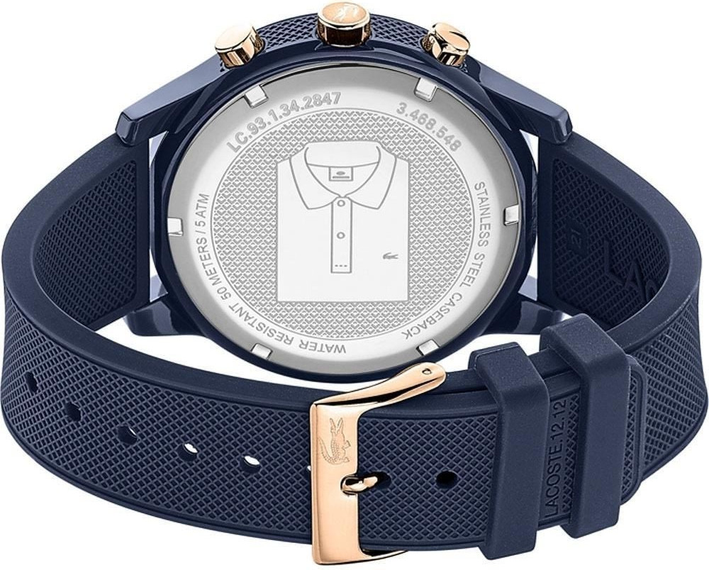 LACOSTE 2011013 NAVY BLUE CHRONOGRAPH DIAL NAVY BLUE SILICONE STRAP MENS WATCH