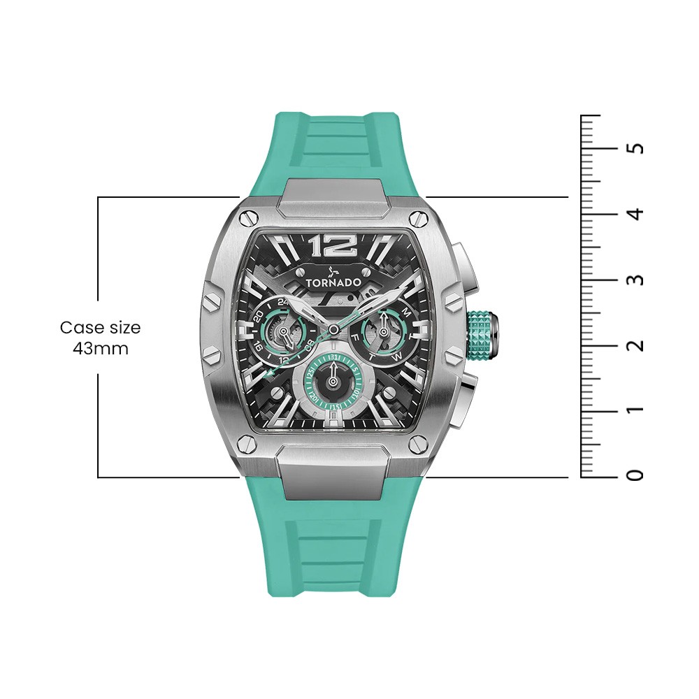 Tornado Xenith Men’s Multi Function Watch | Black Dial, 43mm, 100 m (10 ATM)
