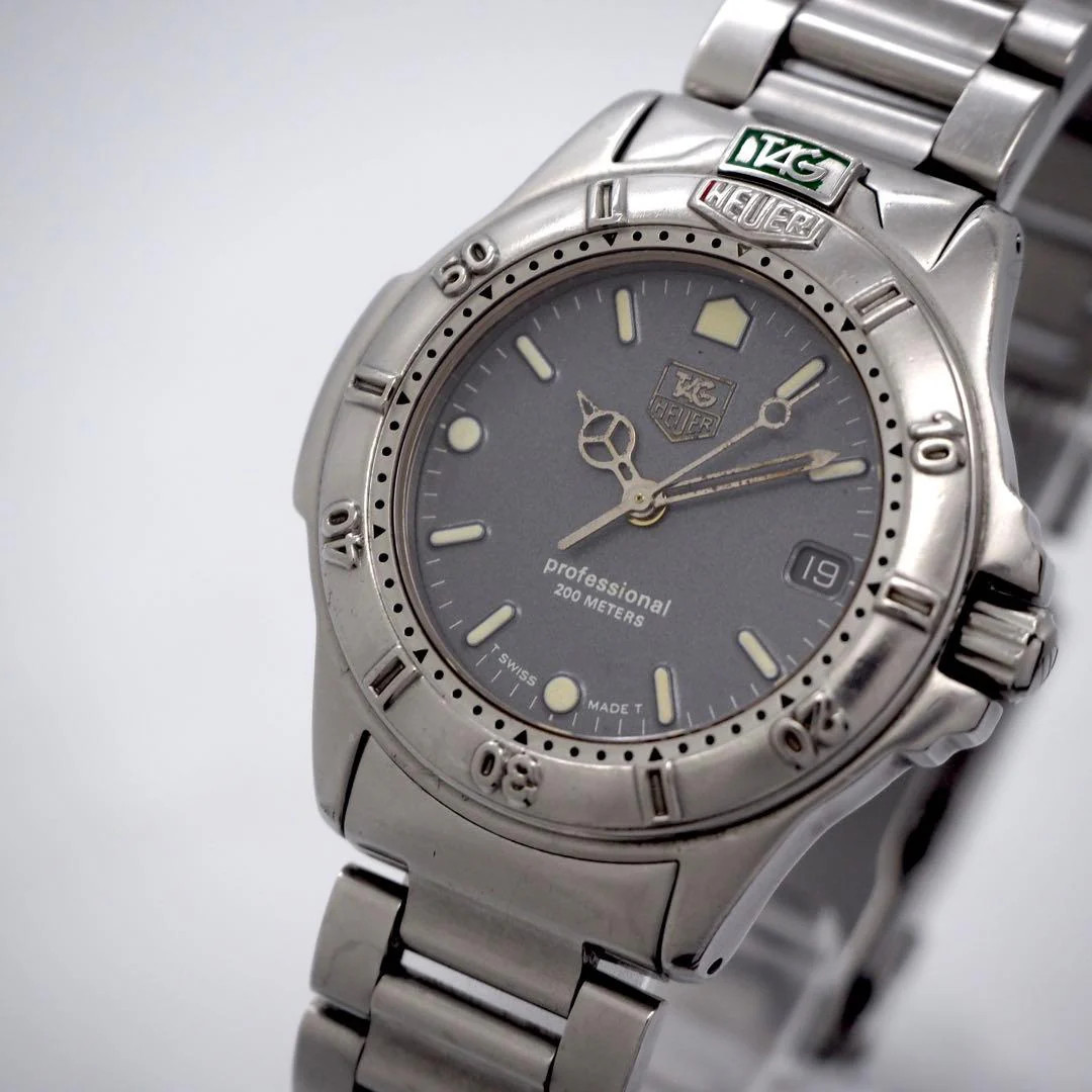TAG HEUER 999.213A Professional 200 Diver Watch 35mm Gray Dial Silver