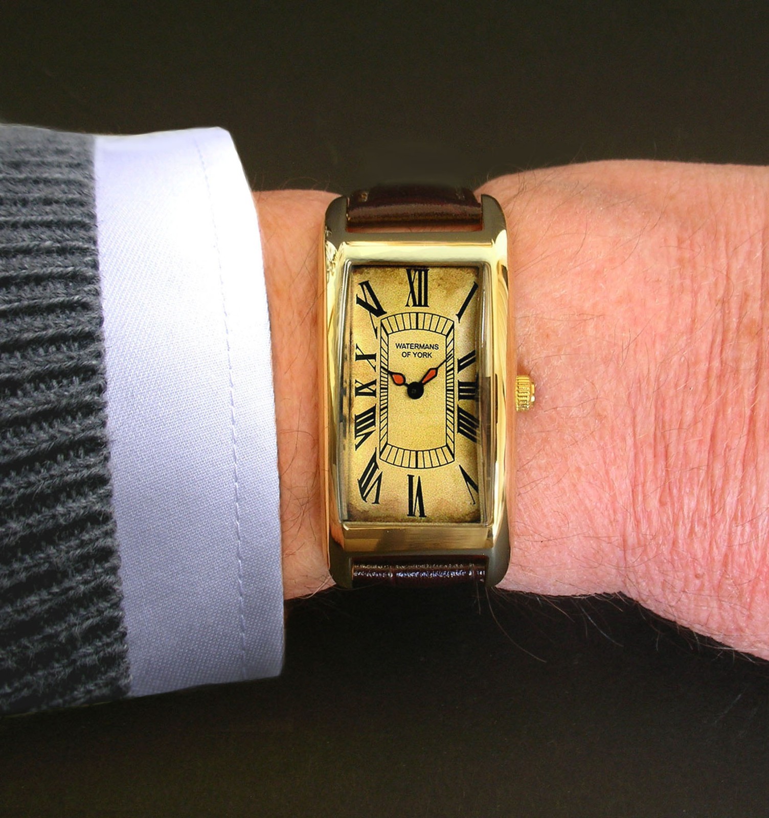 Slim line Curvex Quartz wrist watch Limited Edition of 2 pcs only Patina dial