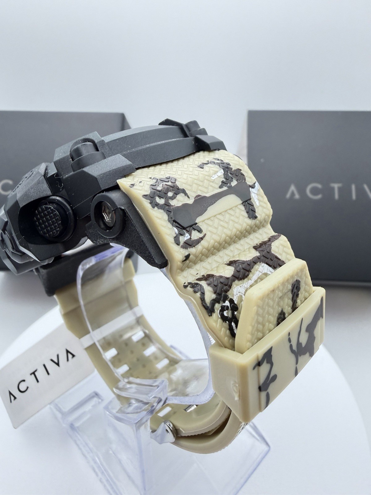 ACW435-005-Activa X Invicta Men’s Digital Watch – 54.5mm.Tan Camo Band