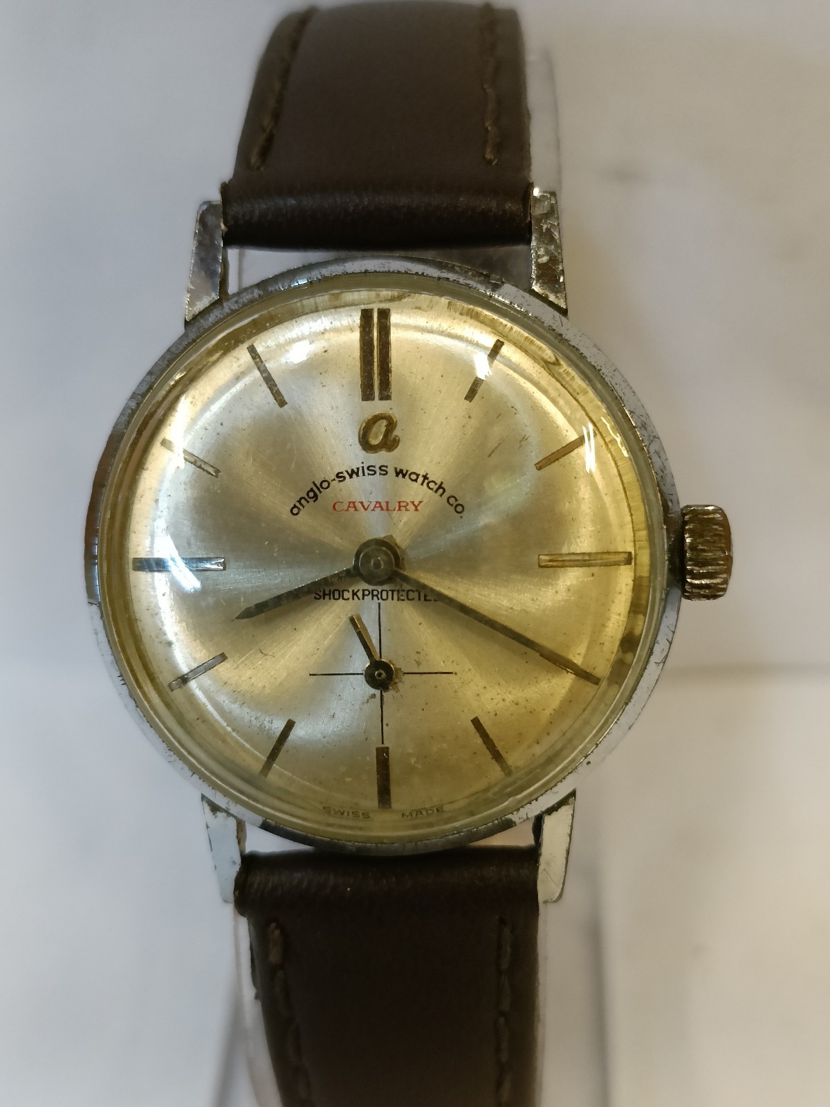 ANGLO-SWISS WATCH CO. CAVALRY WINDING PATINA DIAL UNISEX WORKING
