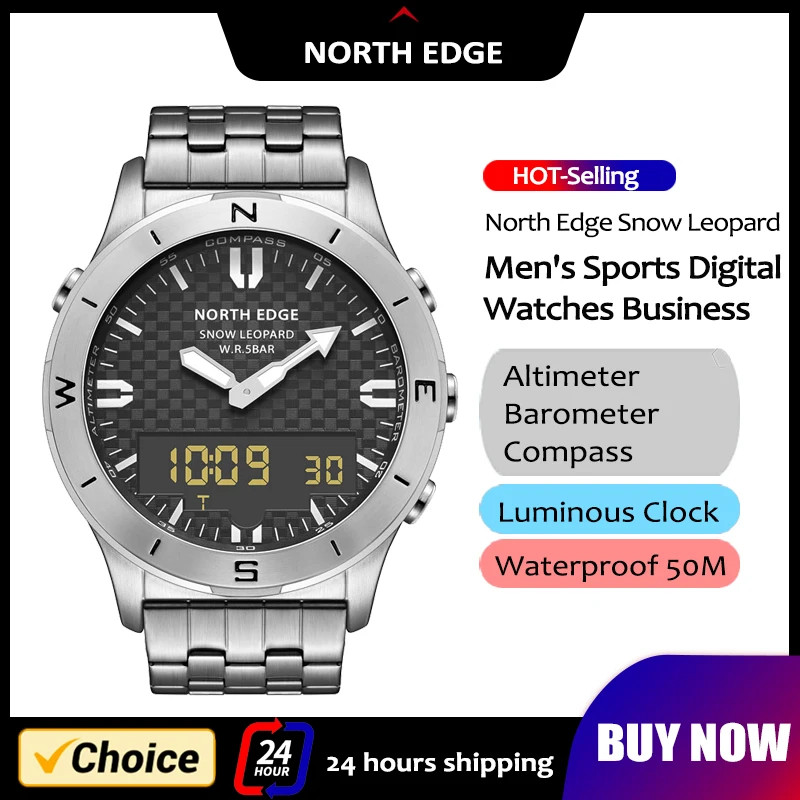 NORTH EDGE Men s Sports Digital Watch Waterproof 50M Altimeter Barometer Compass