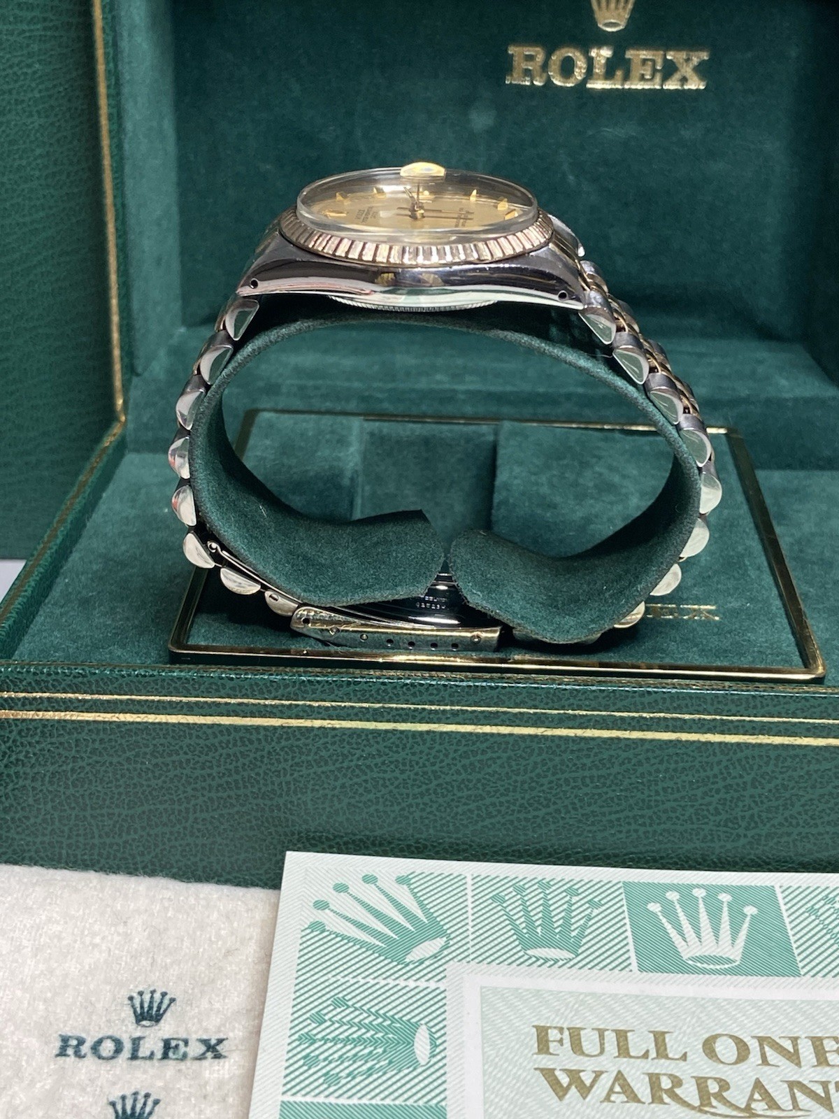 ROLEX ♛ Oyster Perpetual Date 15053* SS & 18K B & P’s With Extra Dial ~Preloved
