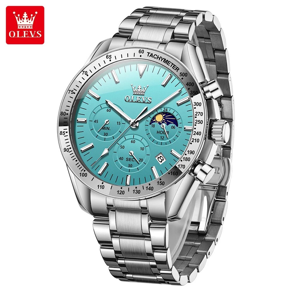 Waterproof Quartz Watch Men’s OLEVS Luminous Luxury Business Date Men Strap