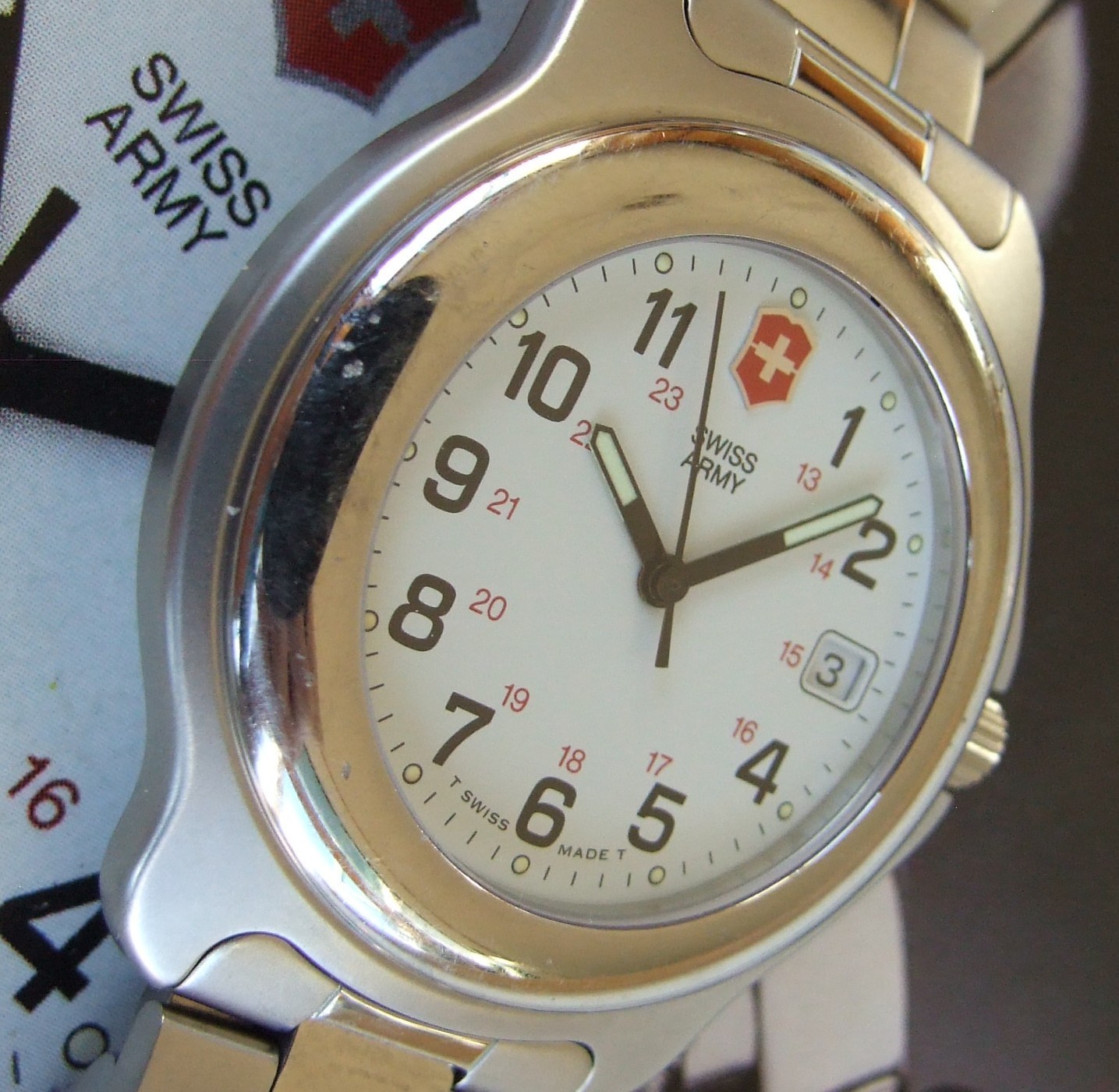 VictorINOX SWISS ARMY+ClaSSiC Mens OFFICERS 1884+Sapphire+40mm+SS BRACELET=SWEET