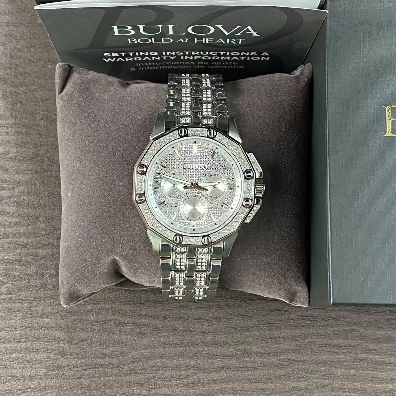 Bulova Octava 96C134 Men’s Quartz Watch Silver Stainless Steel New With Box