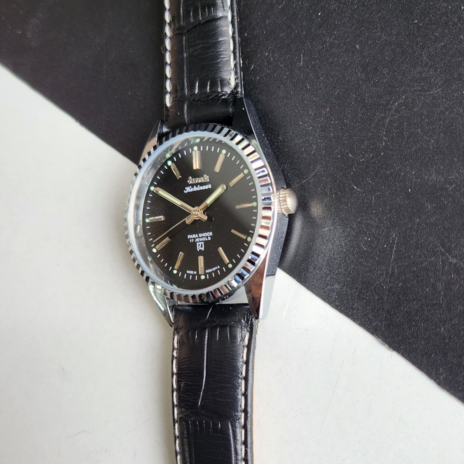Vintage HMT Kohinoor Fluted Bezel Mechanical Hand Winding Wrist Watch A15