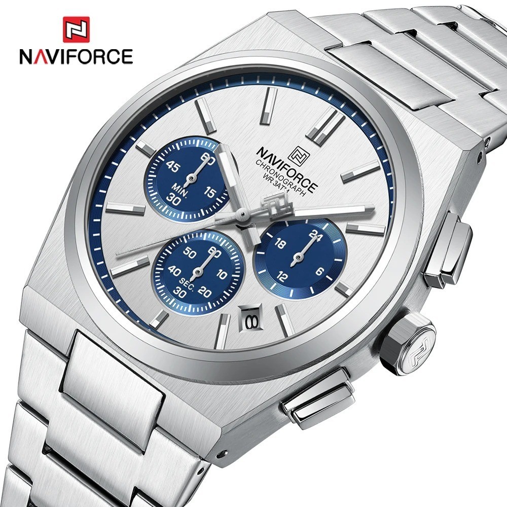 40MM NAVIFORCE Luxury Quartz Men’s Watch Stainless 30M Waterproof Luminous NEW