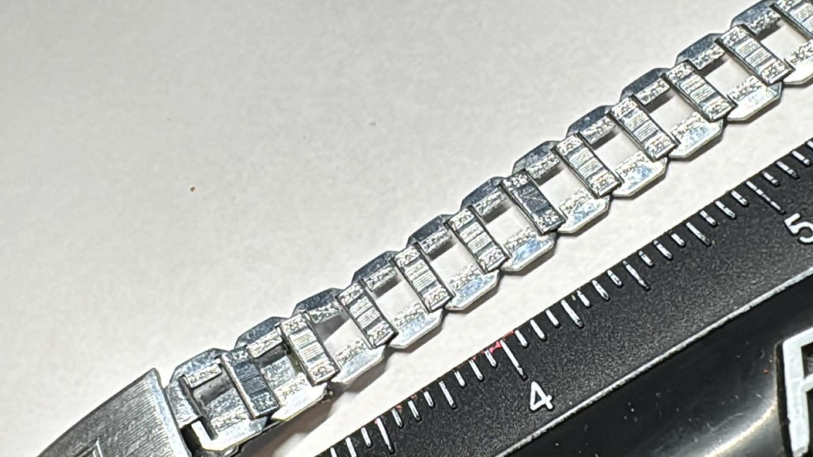 Vint. 10mm SS Pontaic Art Deco ladies watch bracelet w/ deployment 10mm end (A5)