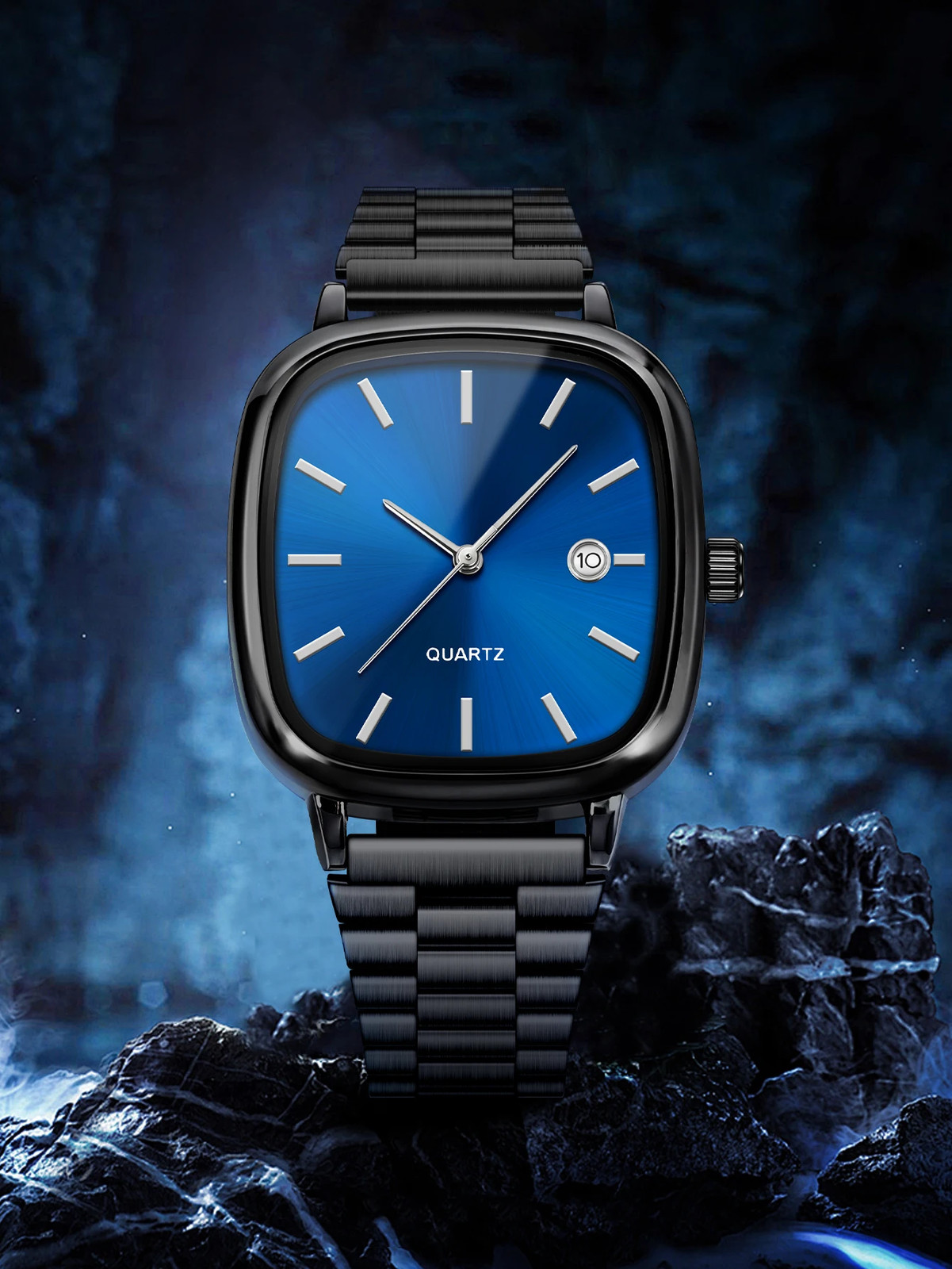Modern minimalist square watch Business mens metal watch stainless