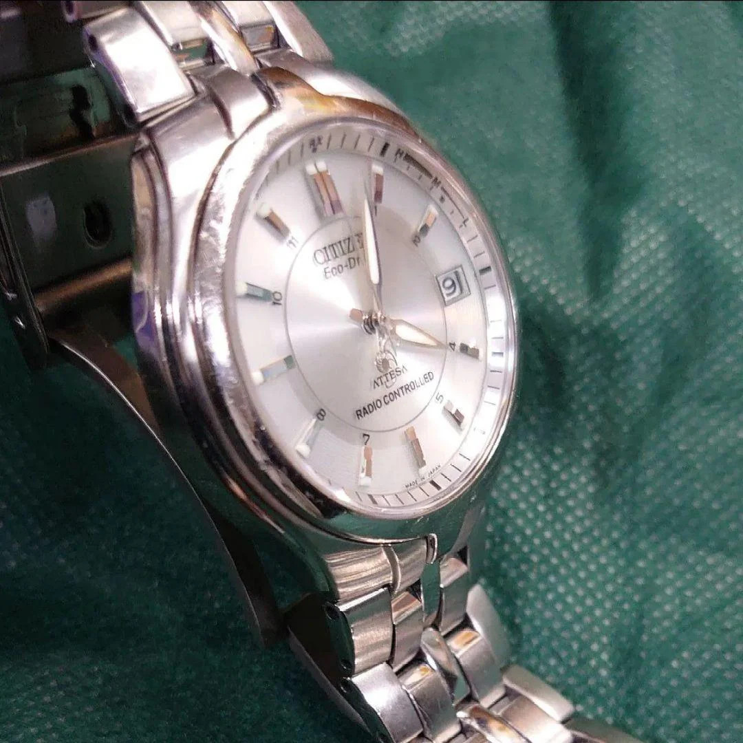 Citizen Attesa Eco-Drive Radio Solar Titanium 38mm Silver Watch