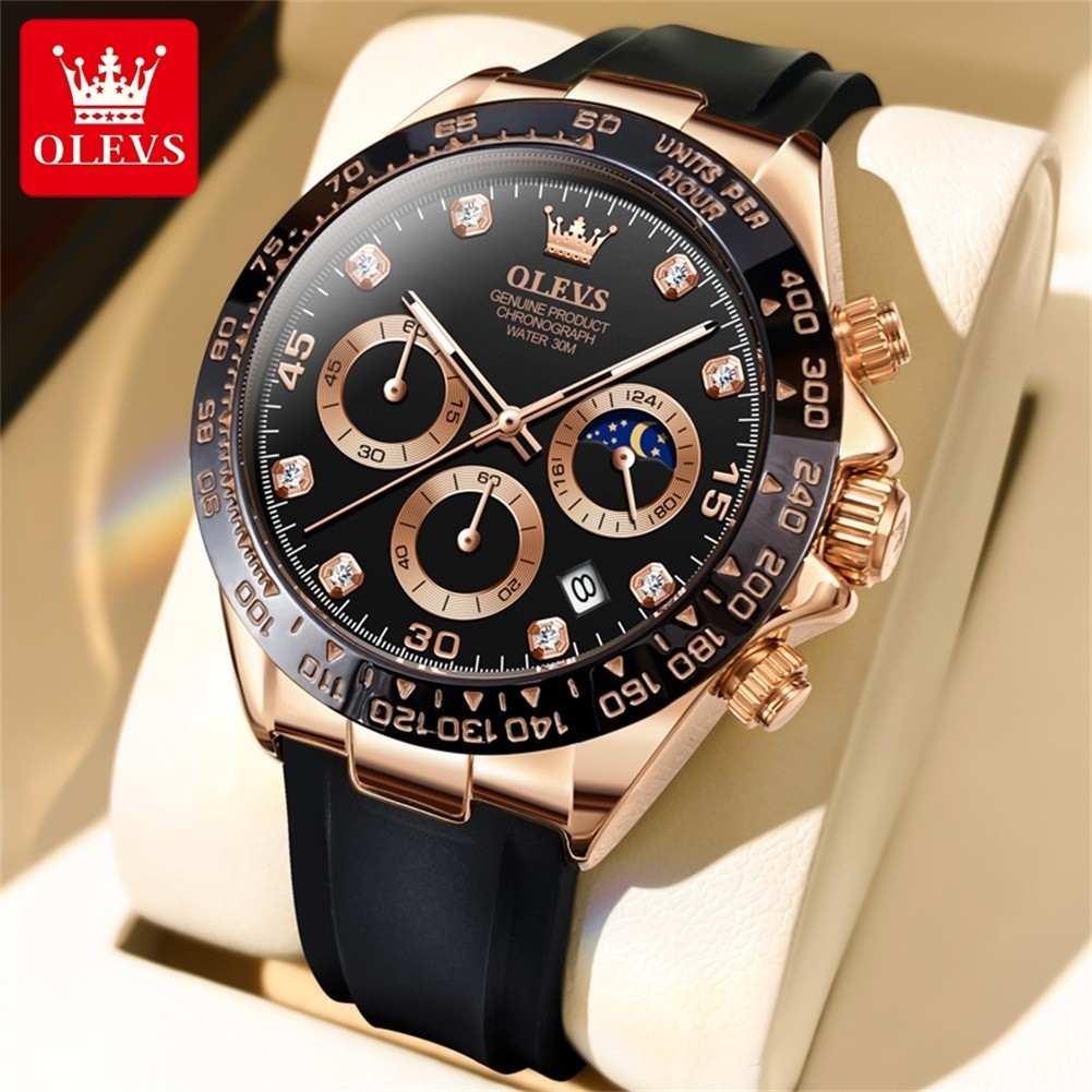 Waterproof Quartz Luxury Watch OLEVS Business Men’s Luminous Date Strap
