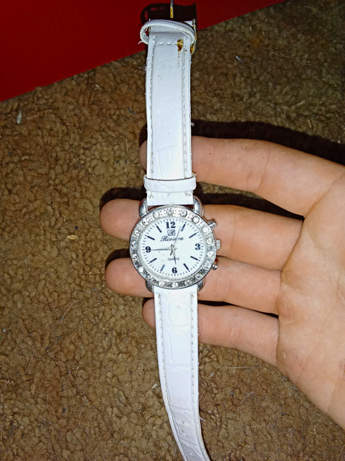 Riviera Women’s Quartz Analog Wristwatch White Dial Silver Case White Strap