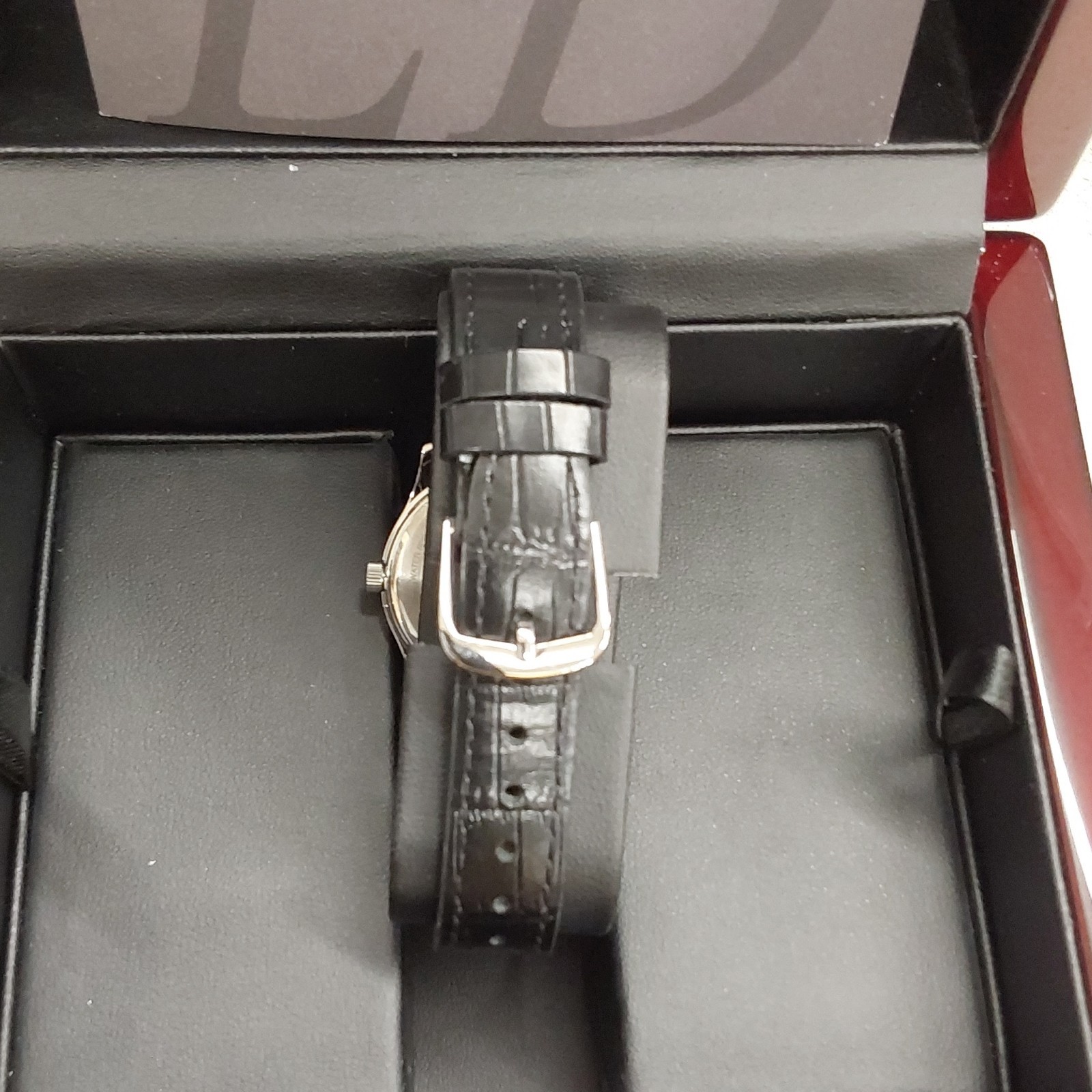 Bulova Bold at Heart Women’s Quartz Analog 34mm Silver/Black Leather Box