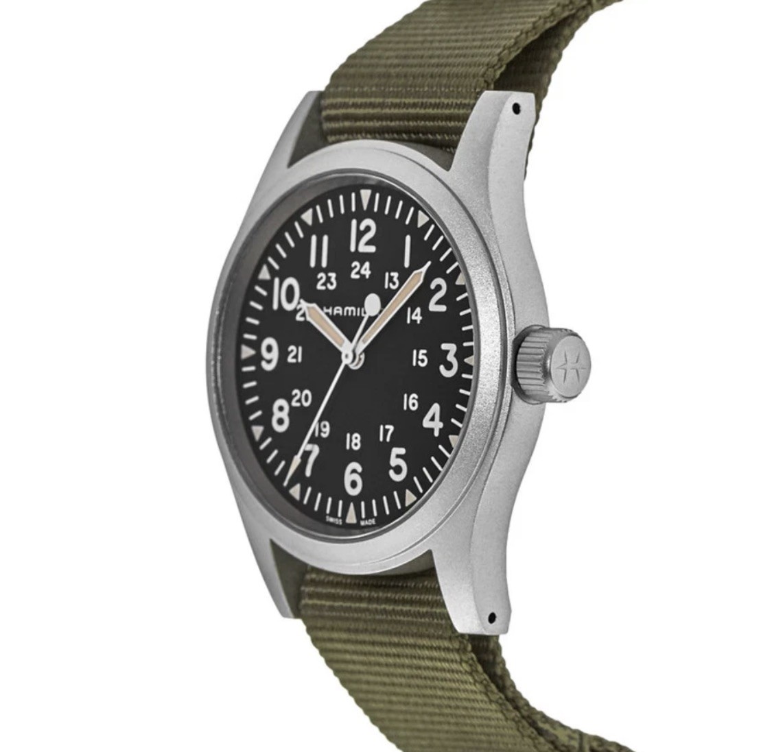 New Hamilton Khaki Field Mechanical Black Dial Fabric Men’s Watch H69439931