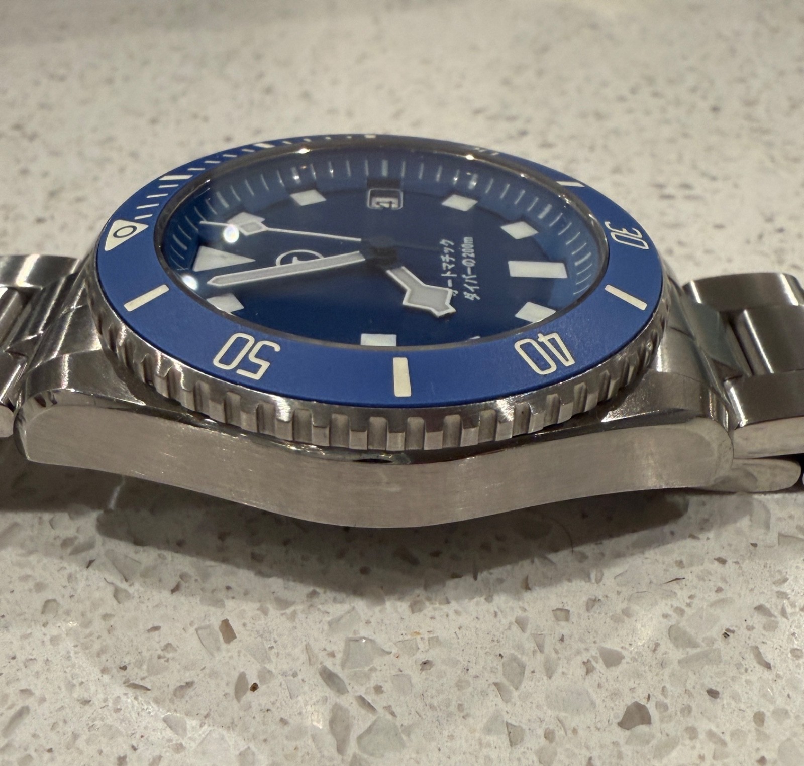 Blue Date BGW9 Snow Flake PD Modded 40mm Diver Watch 200m “PLGS Style”