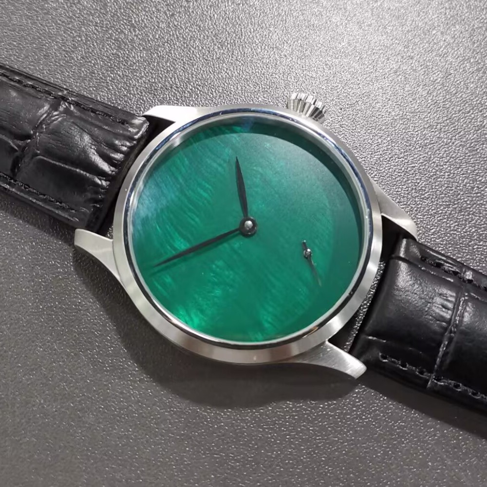 42mm Sapphire Brushed Case blank green sterile dial ST3621 Manual men’s watch