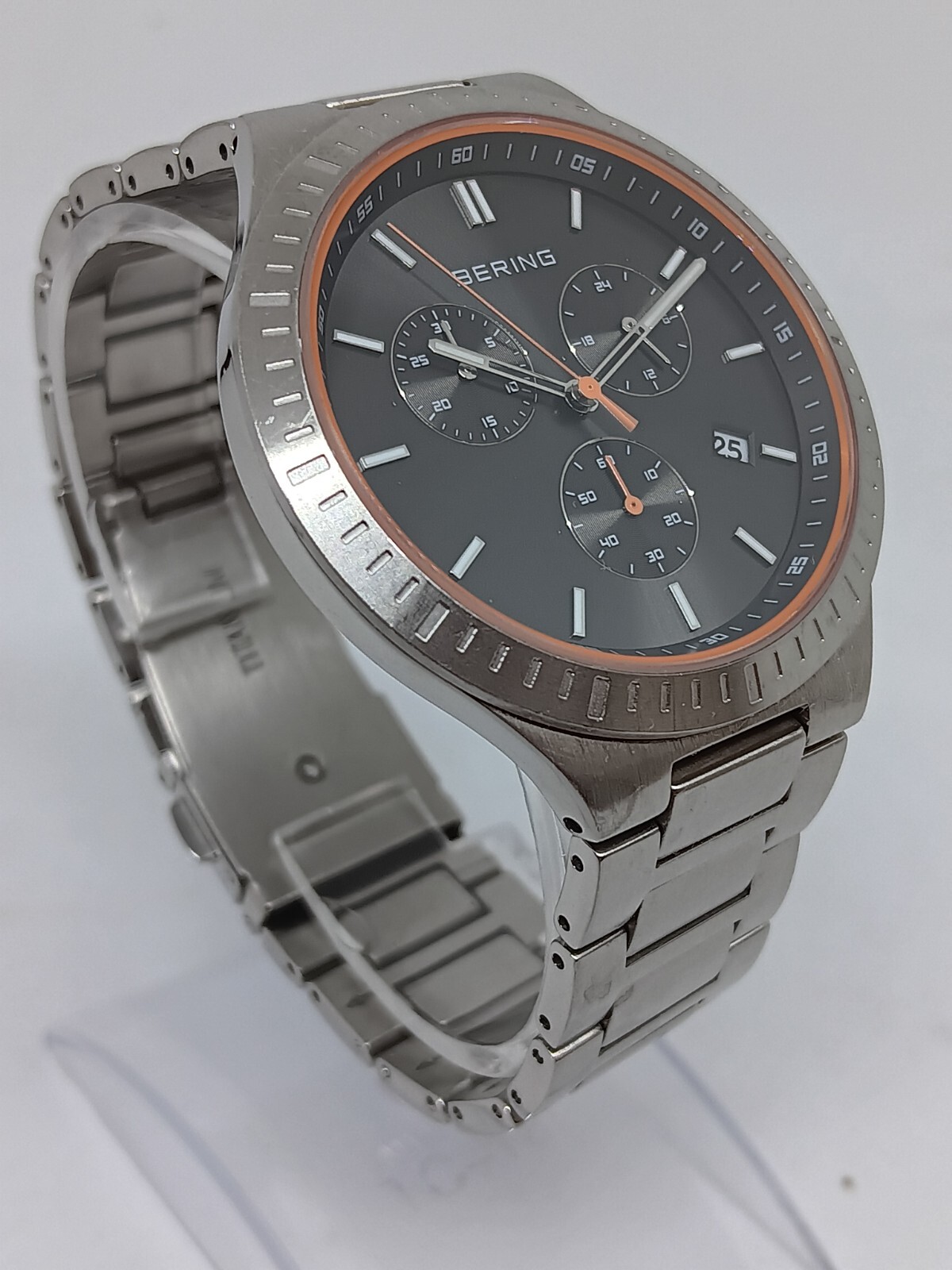 Bering Titan Chrono 11743-709 Men’s 43mm Brushed Titanium Japanese Quartz Watch