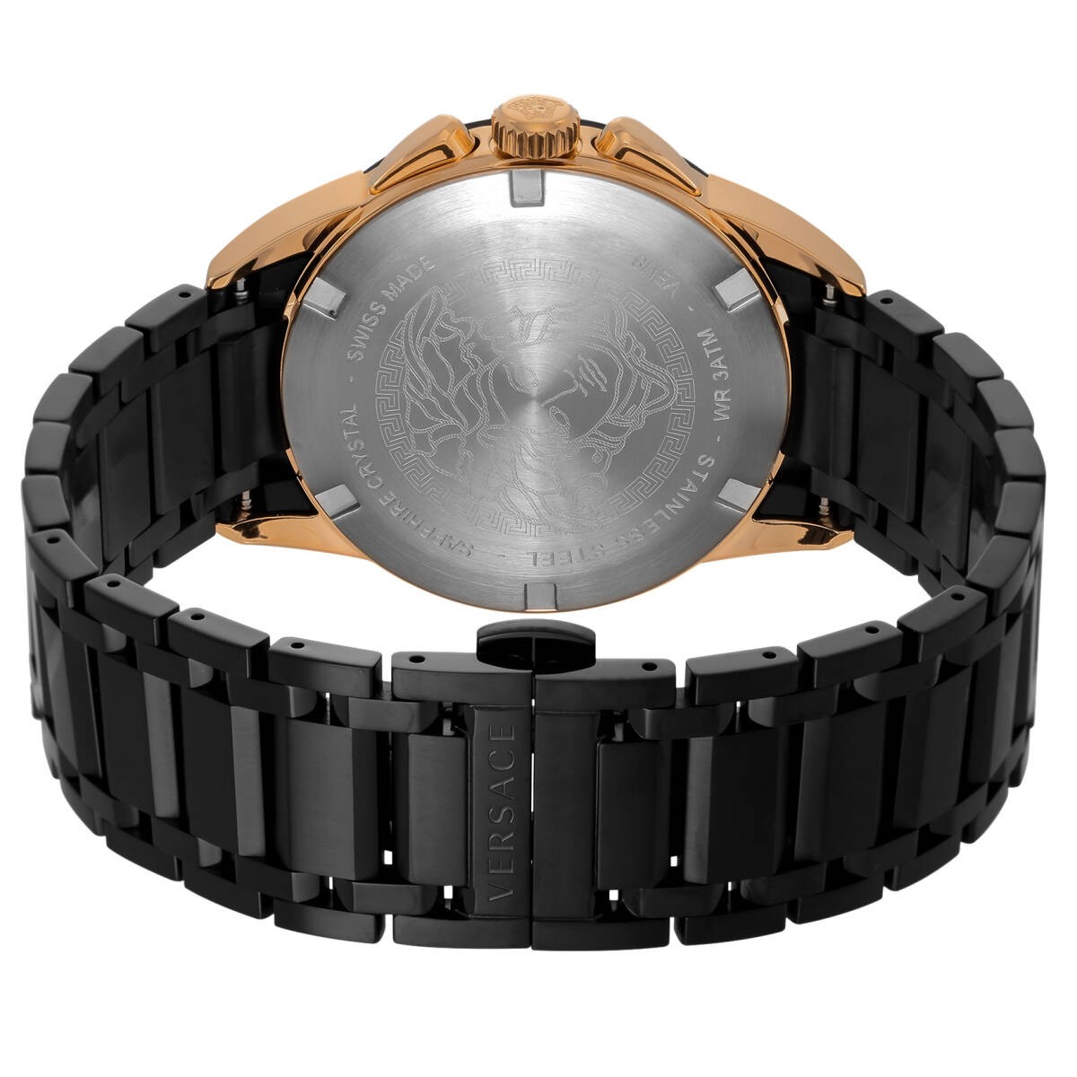 [B1Y] VERSACE Watch Chronograph Men’s Black Gold VEM800418 Character
