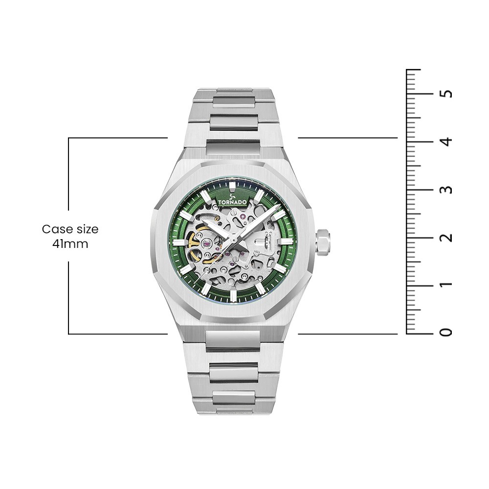 Tornado Autonova Men’s Automatic Watch | Green Dial, 41X51mm, 100 m (10 ATM)