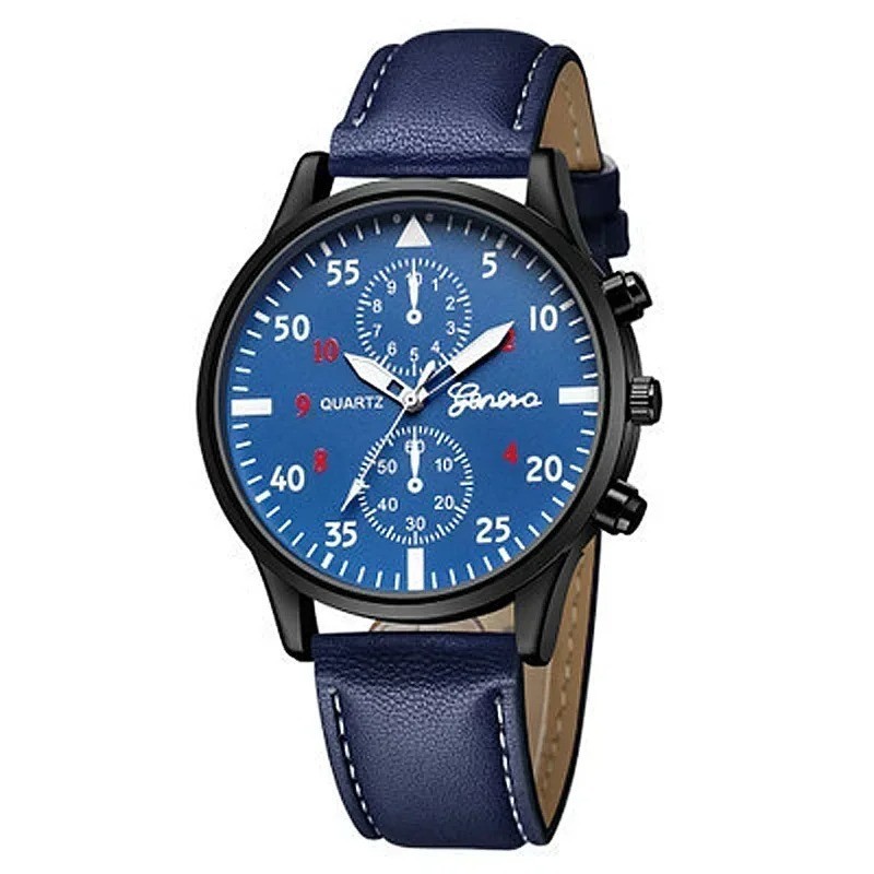 4/2/1pcs Men Sports Watches Set Man Business Quartz Wristwatch Luxury Brown Leat