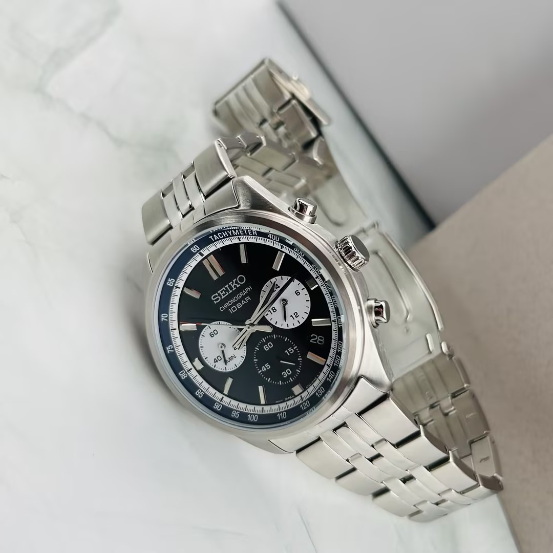 Seiko Essentials Men’s SSB427 Chronograph Quartz Watch Blue Dial 41.5mm New