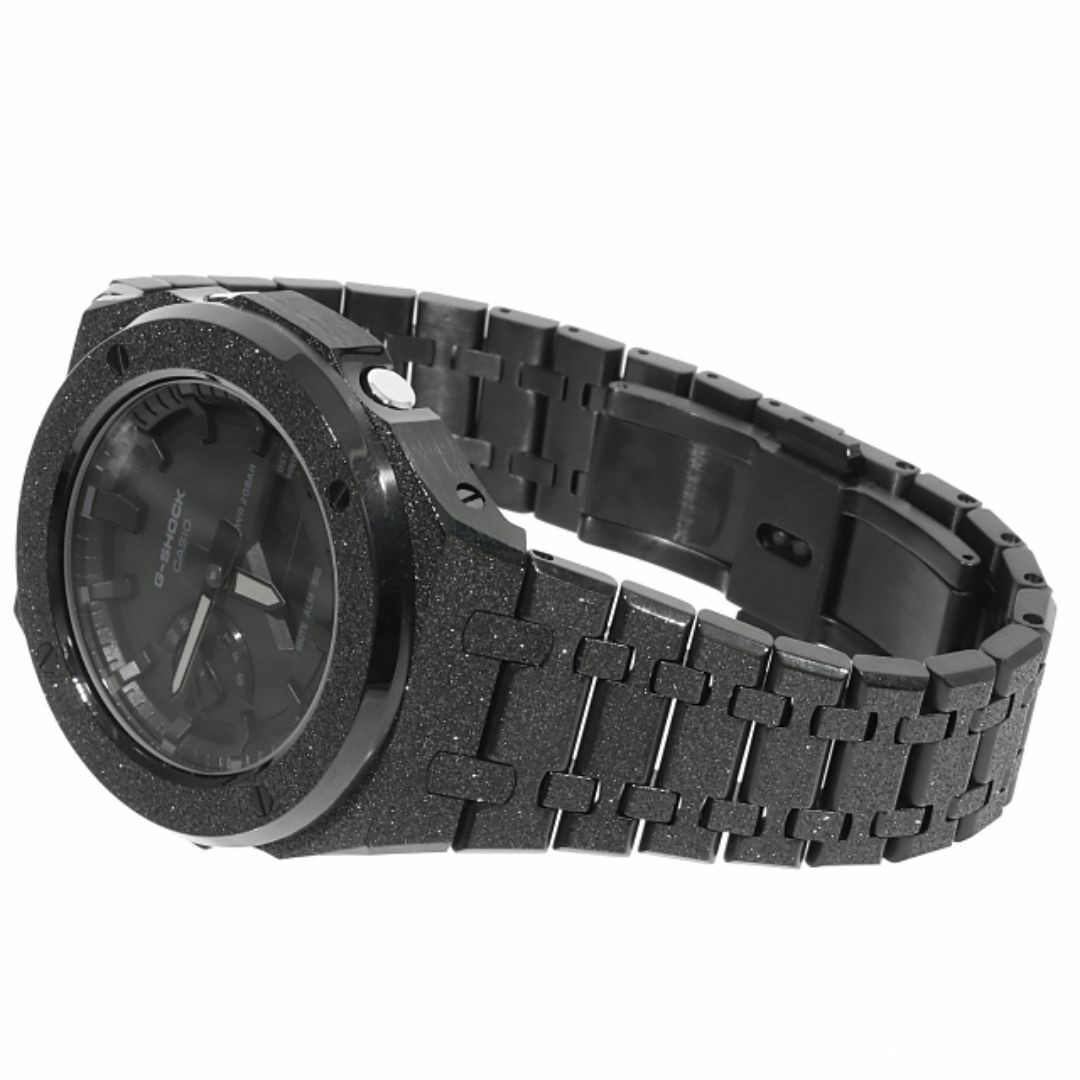 G-Shock GA2100 Frosted Custom Blackout Casioak Stainless Steel Matte Finish Mode