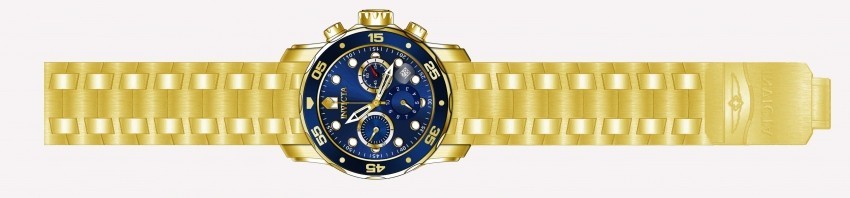 Invicta Pro Diver SCUBA Chronograph 18kt Gold Plated Men’s Watch, Gold 0073
