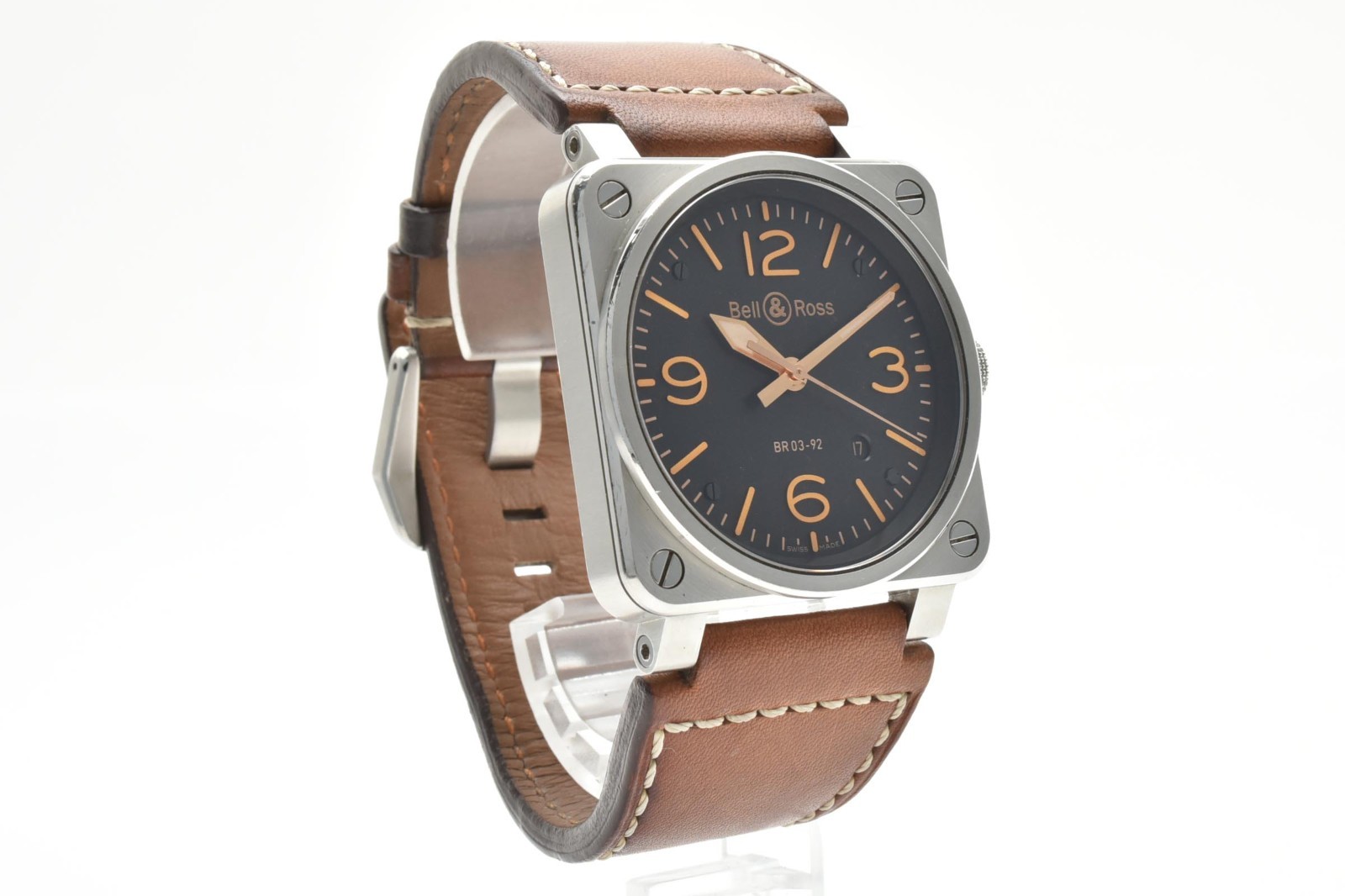 [N MINT] Bell & Ross Golden Heritage BR03-92 Goldenheri-Ca Auto Black Dial Watch